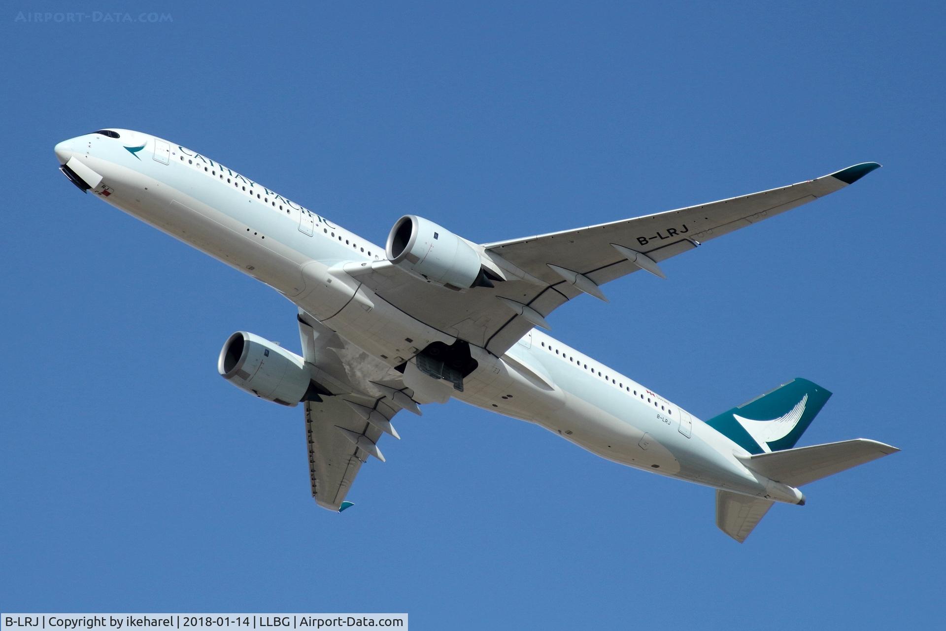 B-LRJ, 2016 Airbus A350-941 C/N 061, Cathay flight to HK, approx. duration of 09h11m.