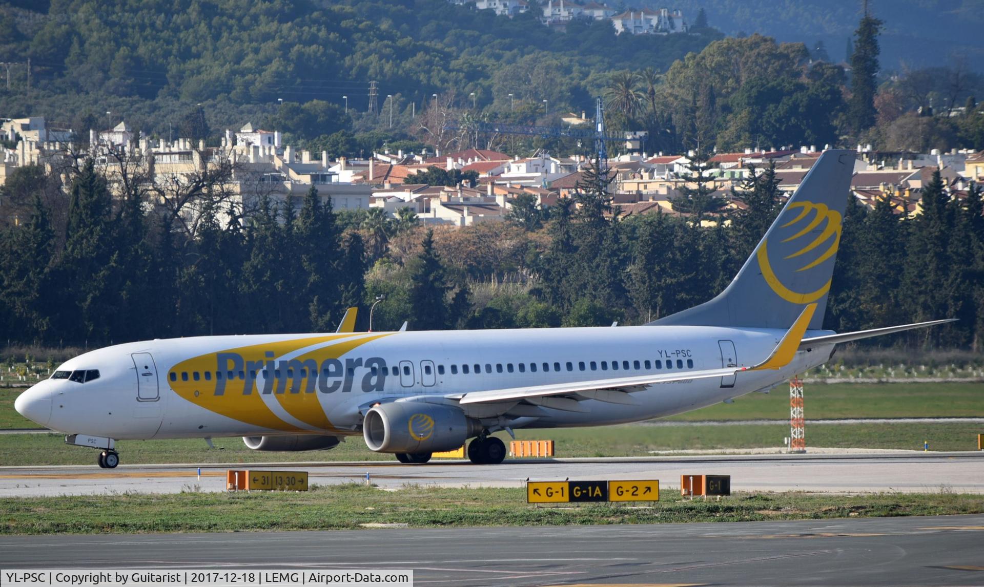 YL-PSC, 2002 Boeing 737-86N C/N 33419, At Malaga