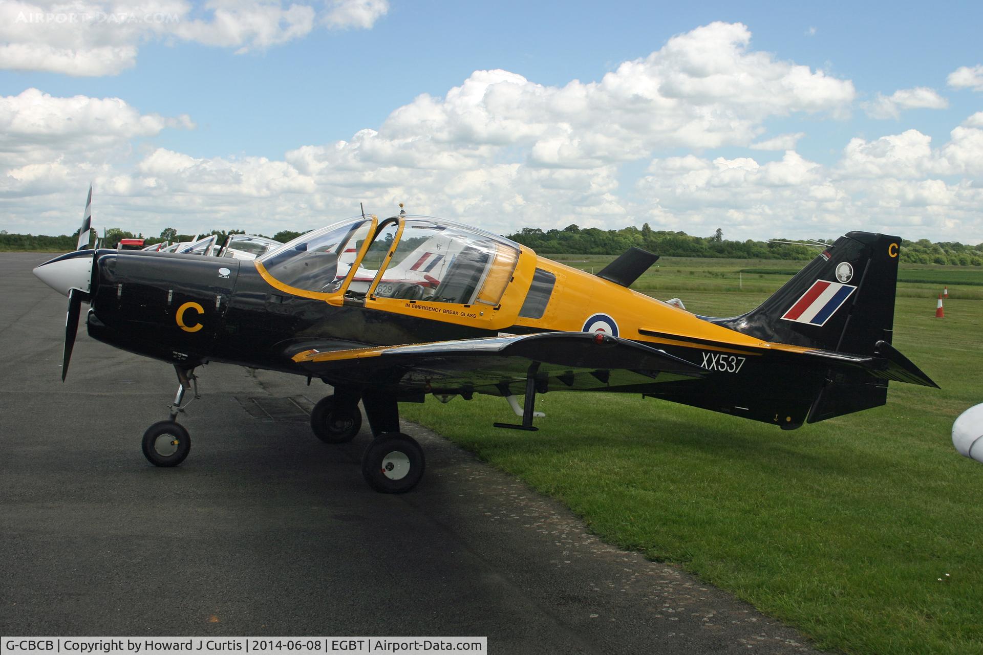 G-CBCB, 1973 Scottish Aviation Bulldog T.1 C/N BH.120/223, Painted as XX537/C. At the Chip and Dog meet, 2014.