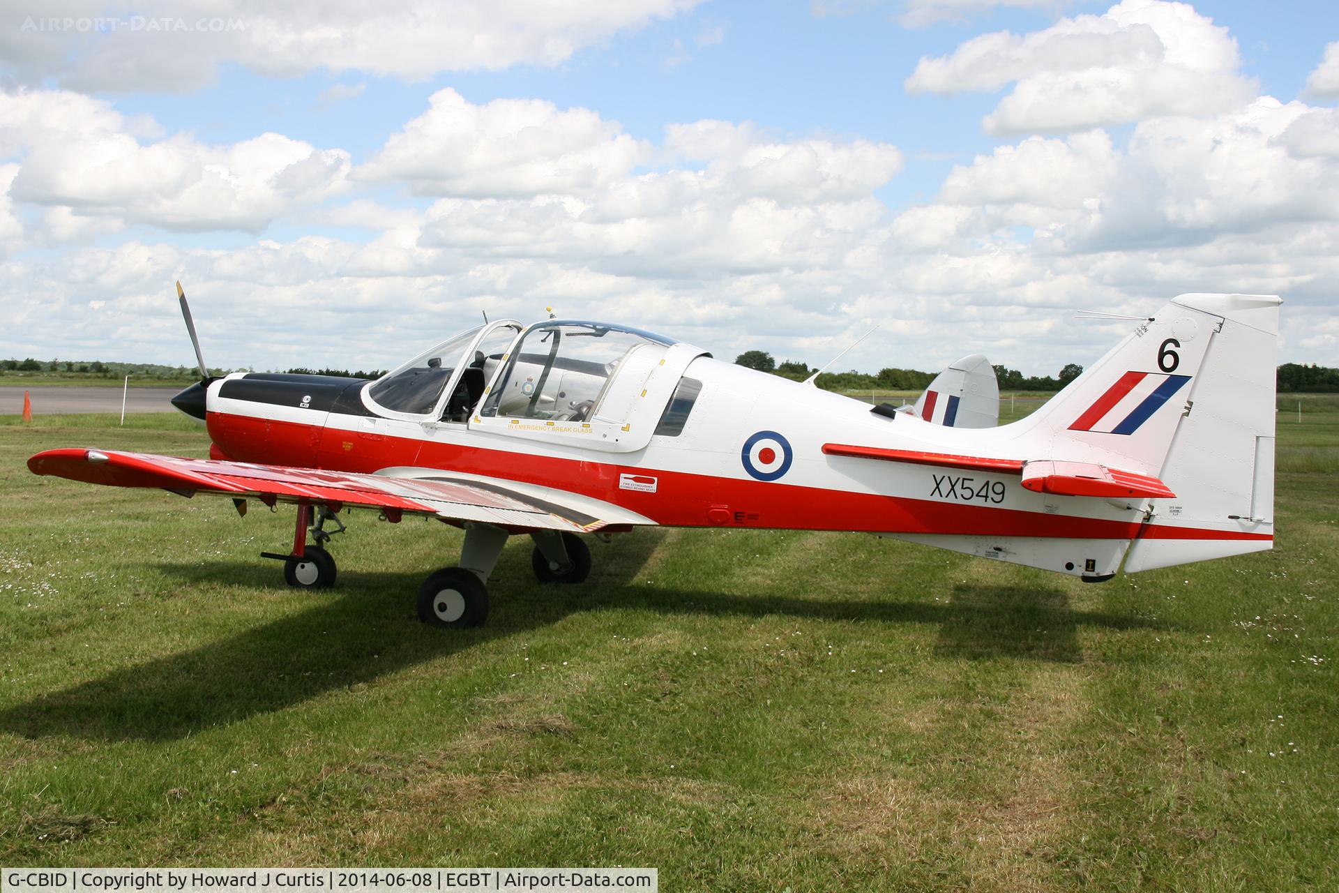 G-CBID, 1974 Scottish Aviation Bulldog T.1 C/N BH.120/242, Painted as XX549. At the Chip and Dog meet, 2014.