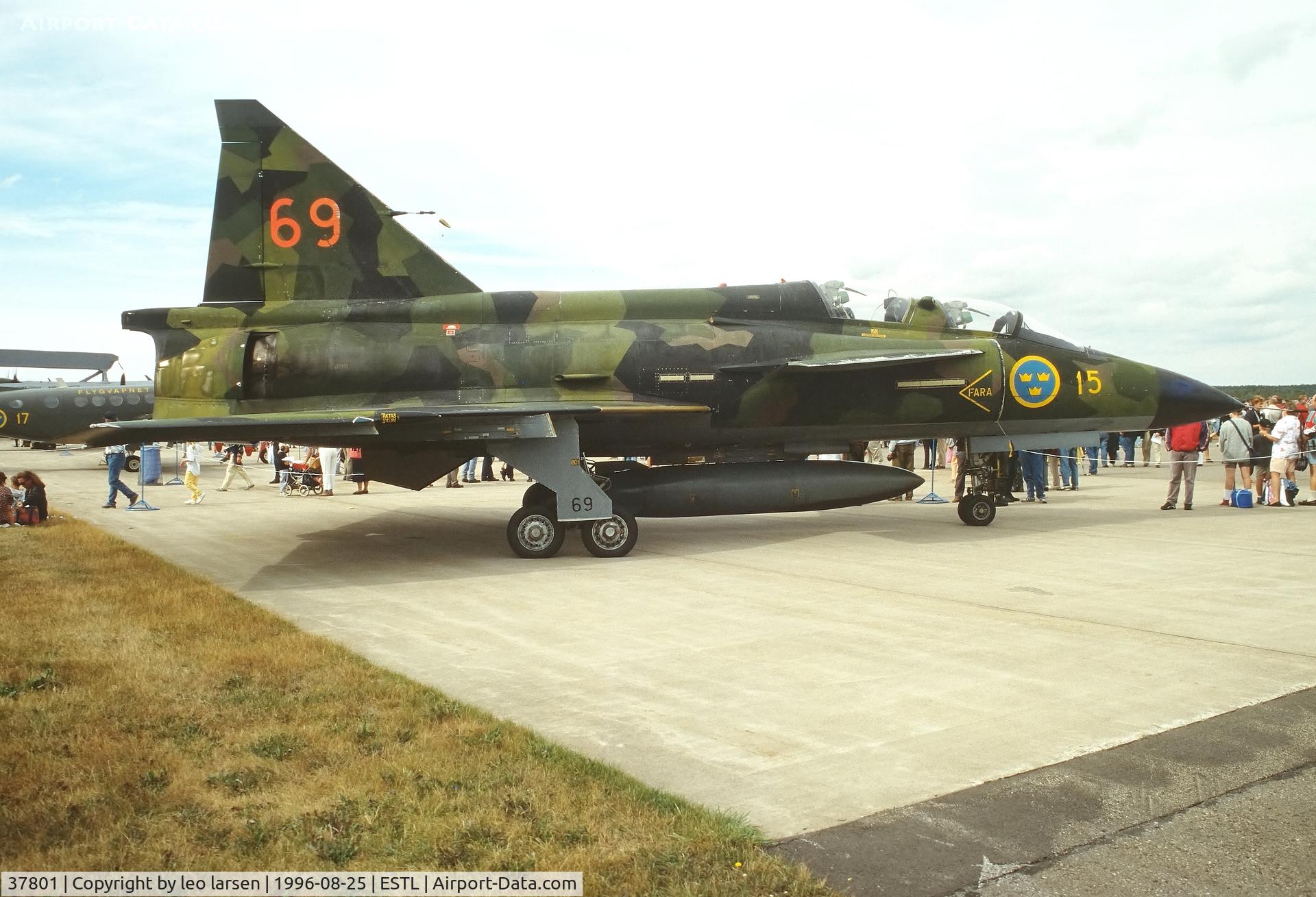 37801, 1972 Saab Sk-37 Viggen C/N 37-801, Lungbyhed F.5 Air Base 25.8.1996