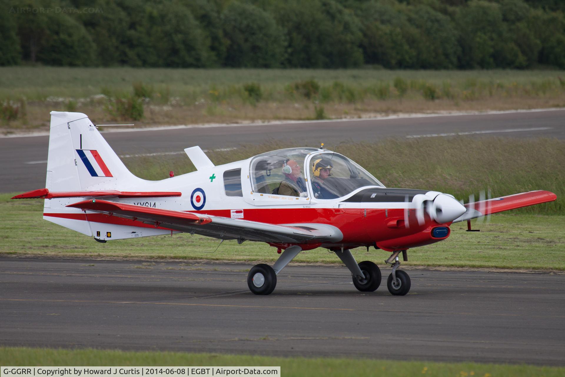 G-GGRR, 1974 Scottish Aviation Bulldog T.1 C/N BH120/272, Painted as XX614. At the Chip and Dog meet, 2014.