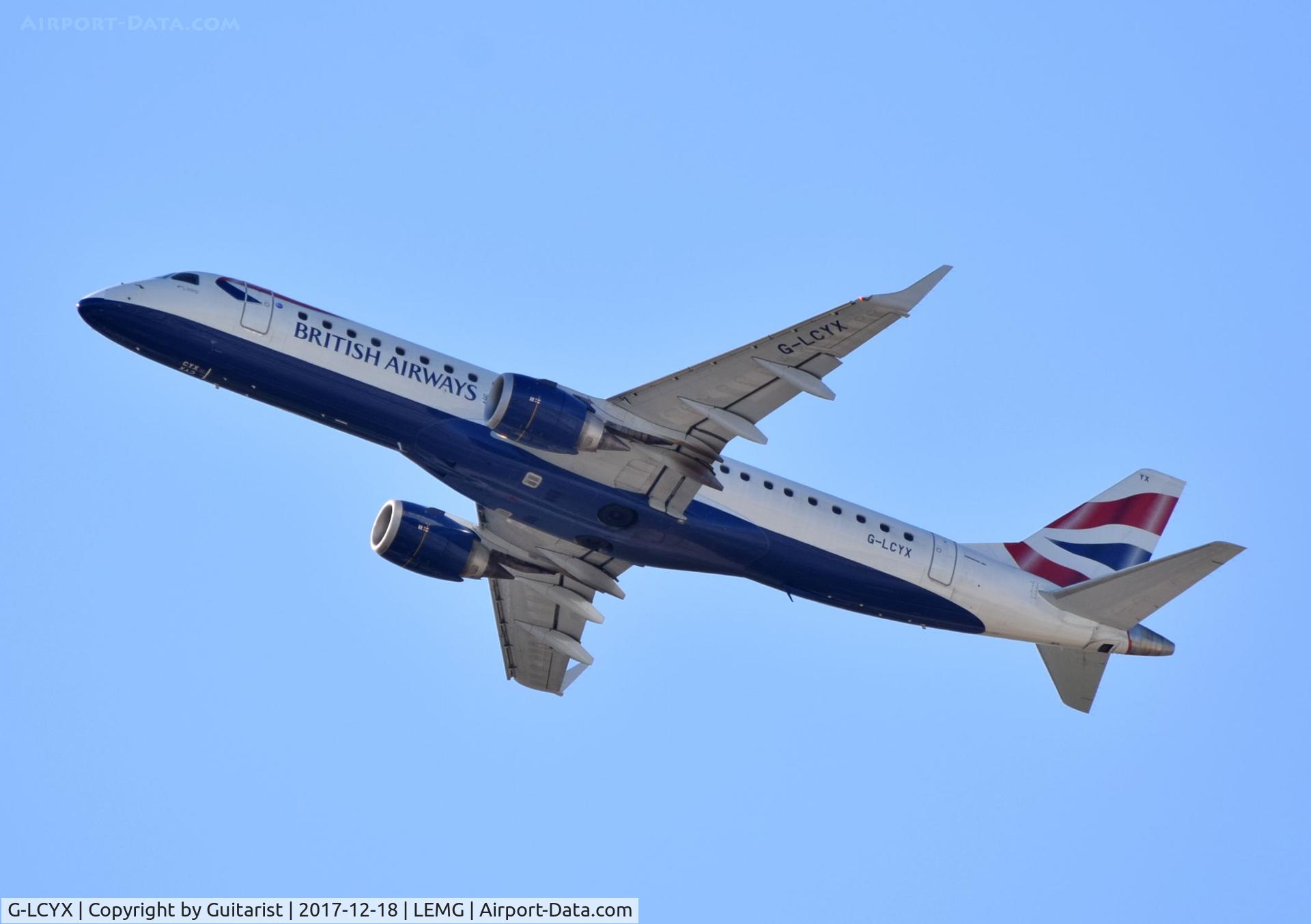 G-LCYX, 2008 Embraer 190LR (ERJ-190-100LR) C/N 19000178, At Malaga