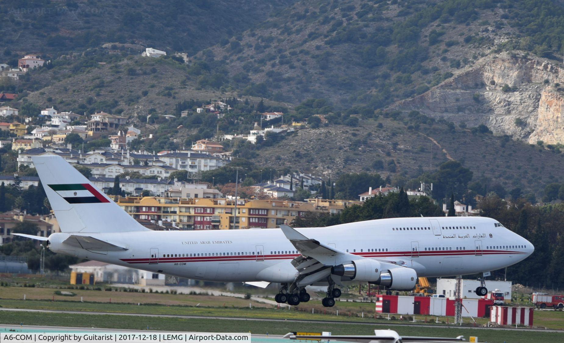 A6-COM, 1991 Boeing 747-433 C/N 25074, At Malaga