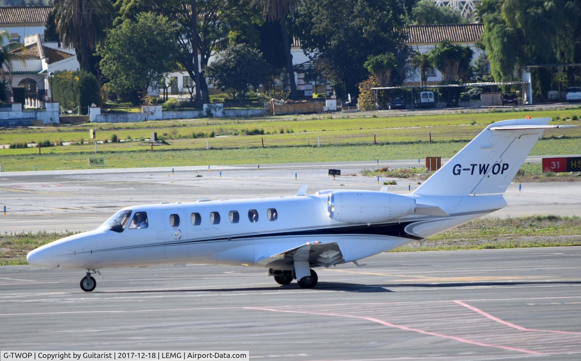 G-TWOP, 2008 Cessna 525A CitationJet CJ2+ C/N 525A-0397, At Malaga
