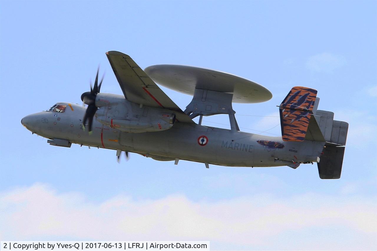2, Grumman E-2C Hawkeye 2000 (G-123) C/N FR-2, Grumman E-2C Hawkeye, Take off rwy 08, Landivisiau Naval Air Base (LFRJ) Tiger Meet 2017