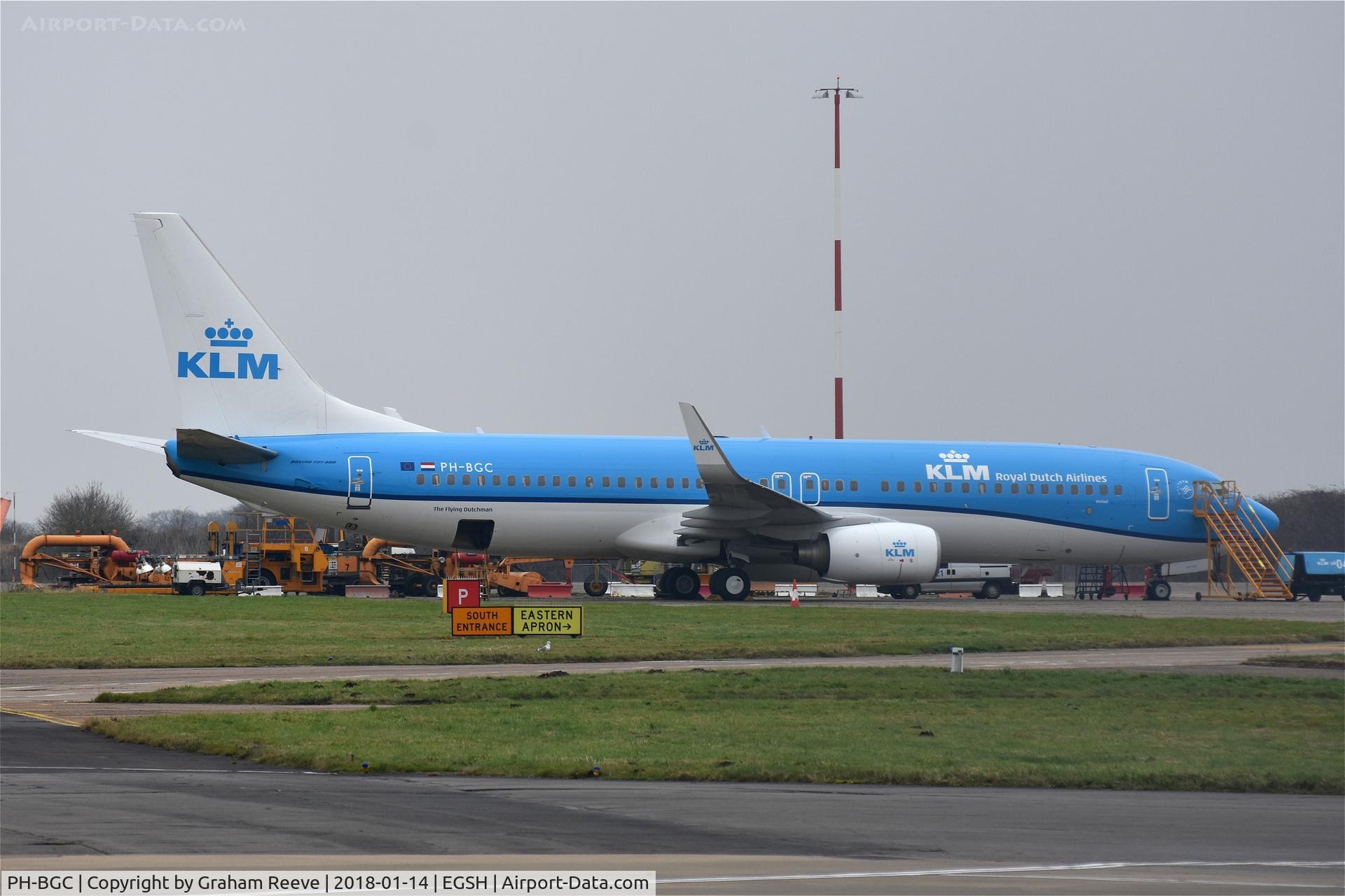 PH-BGC, 2008 Boeing 737-8K2 C/N 30361, Parked at Norwich.