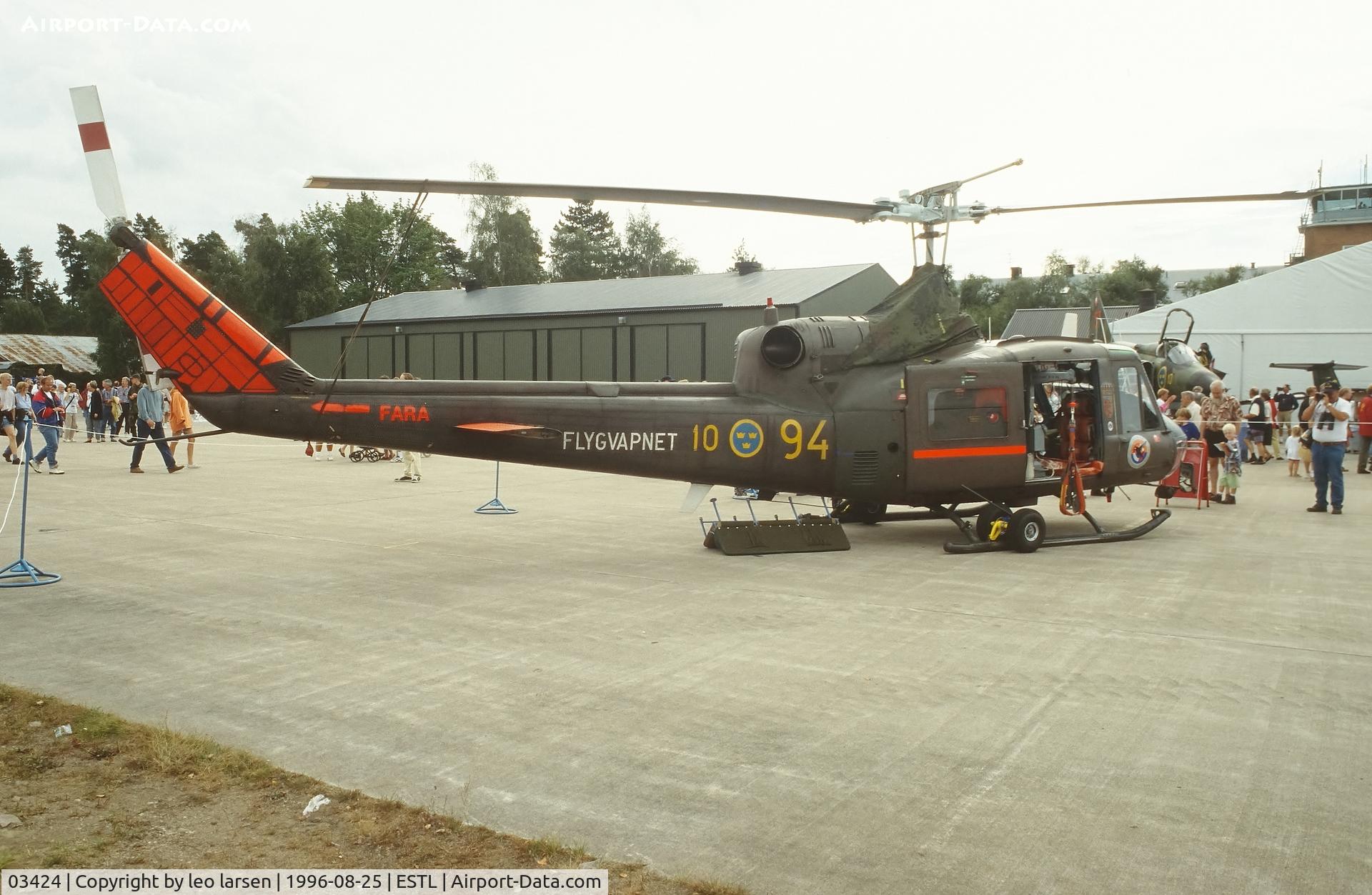 03424, 1961 Bell Hkp3B Iroquois C/N 3006, Ljungbyhed F.5 Air Base 25.8.1996