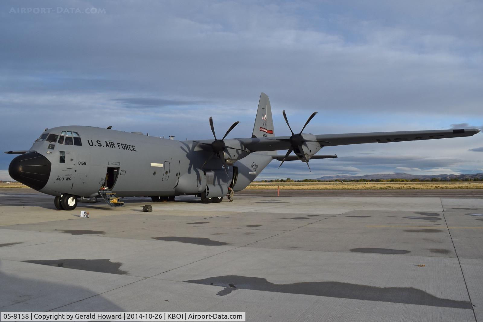 05-8158, 2005 Lockheed Martin C-130J-30 Super Hercules C/N 382-5573, Parked on the south GA ramp.  815th Airlift Sq. 