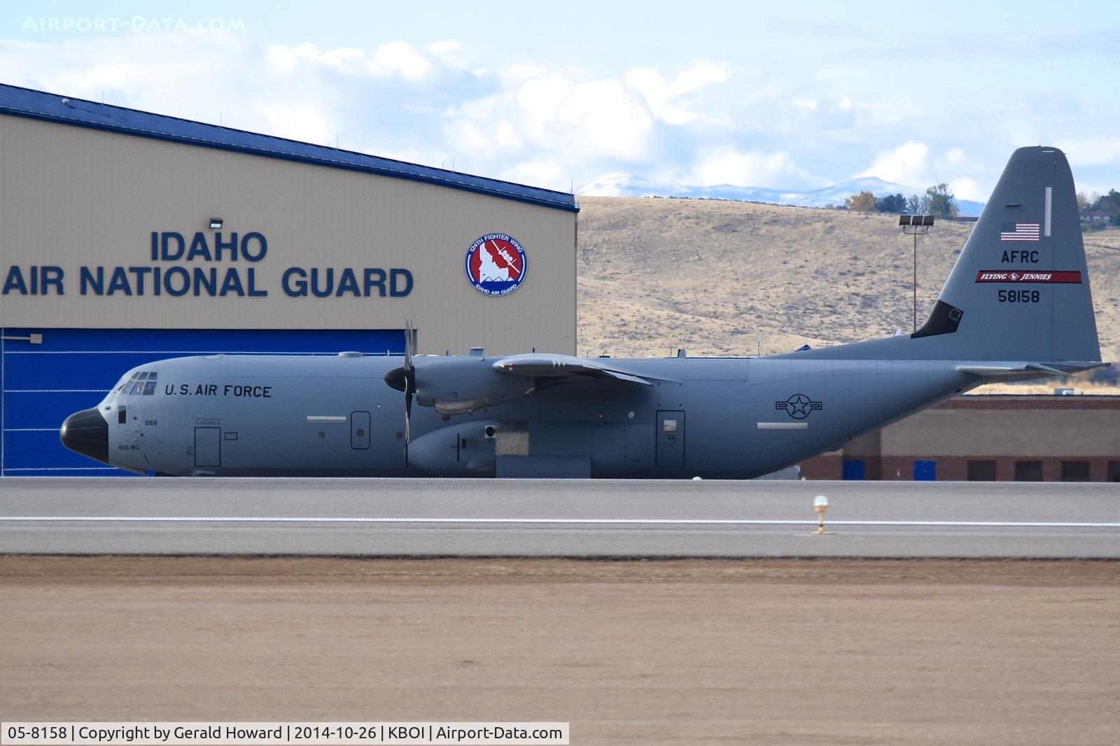 05-8158, 2005 Lockheed Martin C-130J-30 Super Hercules C/N 382-5573, Taxiing on Bravo.  815th Airlift Sq. 