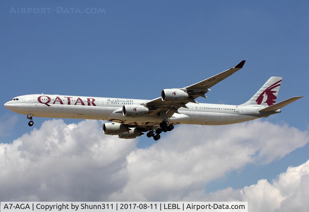 A7-AGA, 2006 Airbus A340-642 C/N 740, Landing rwy 25R