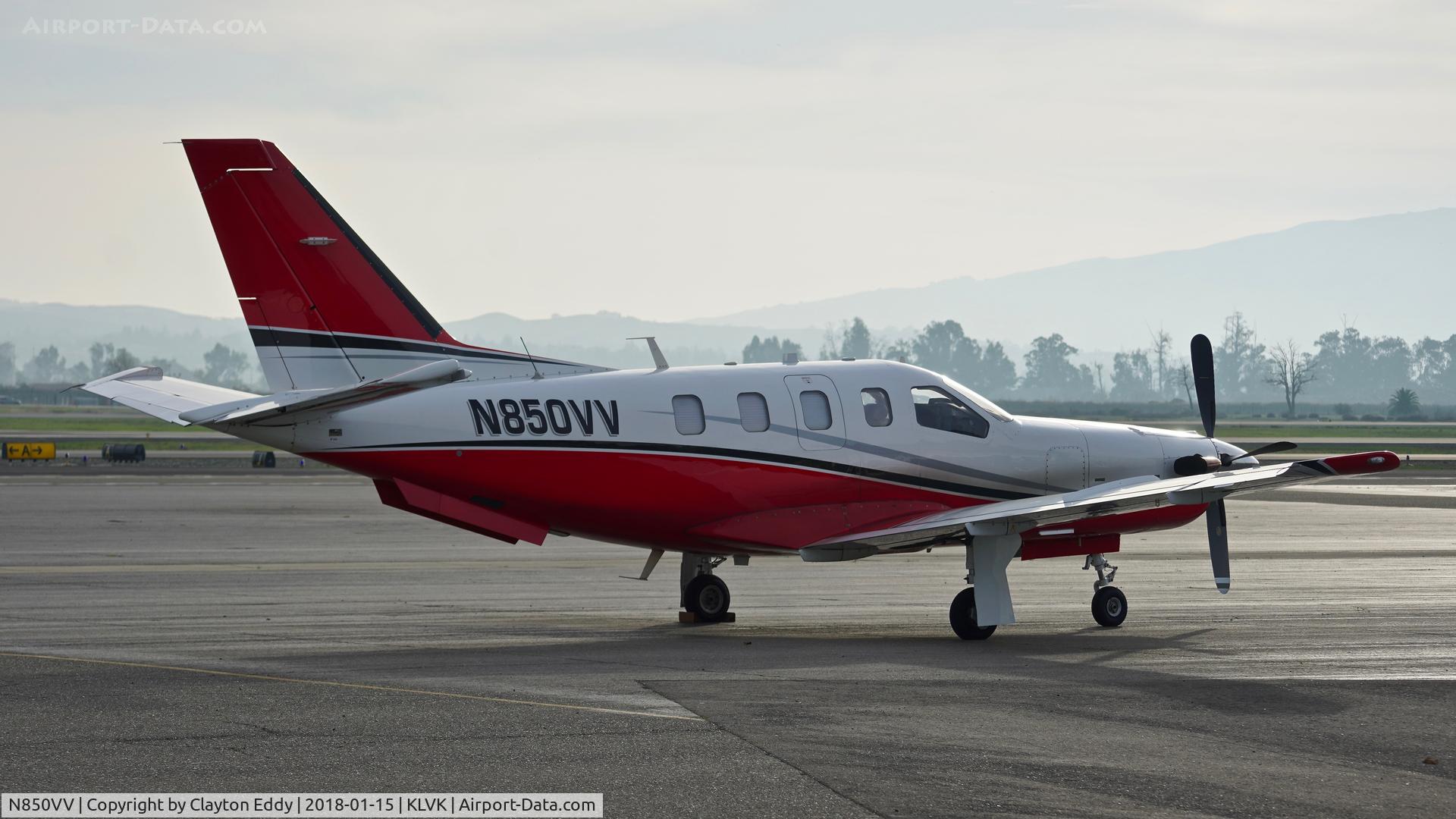 N850VV, Socata TBM-700 C/N 542, Livermore Airport California 2018.