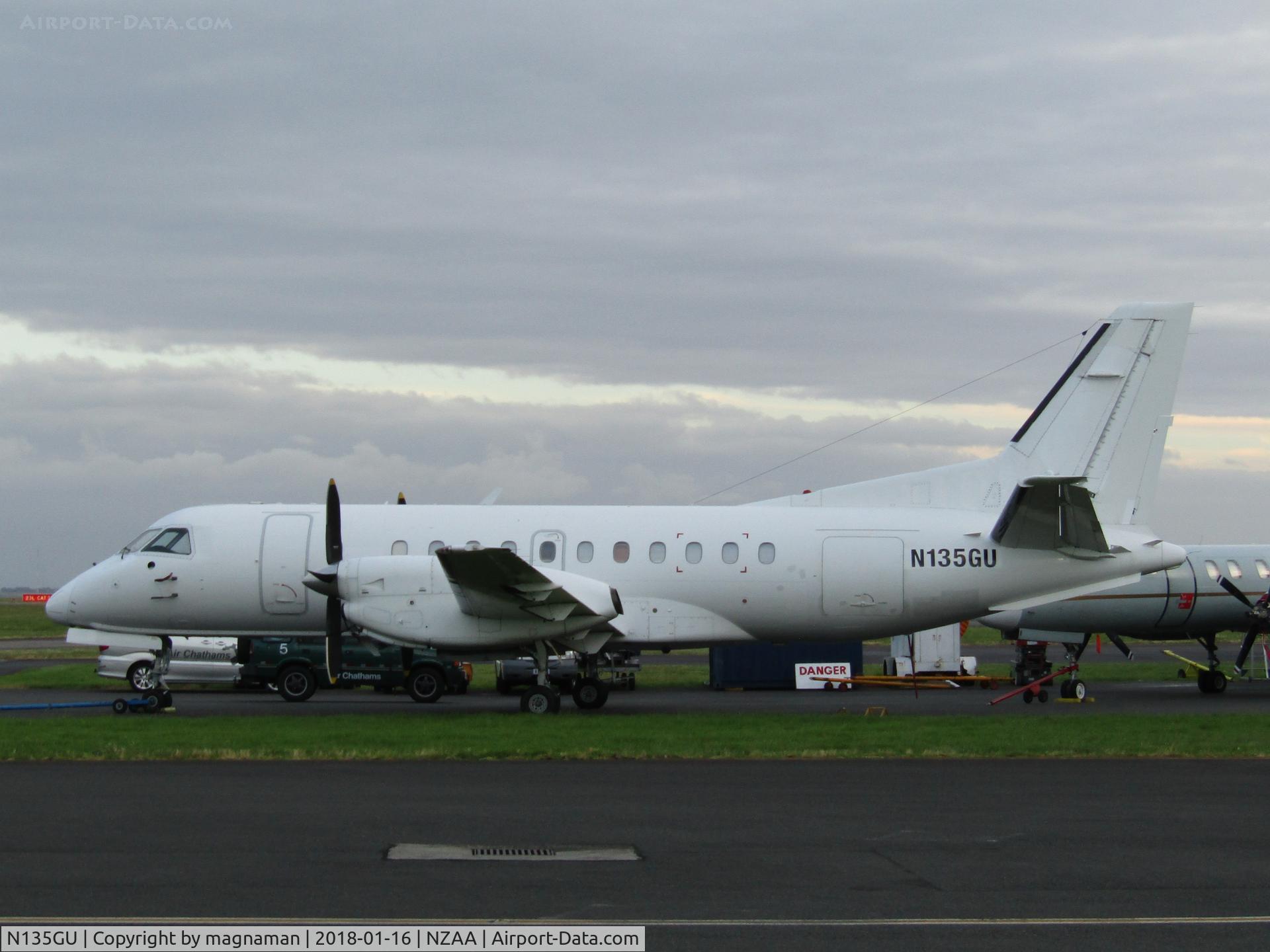 N135GU, 1988 Saab 340A C/N 340A-135, out on its own today - still not in new ZK- marks