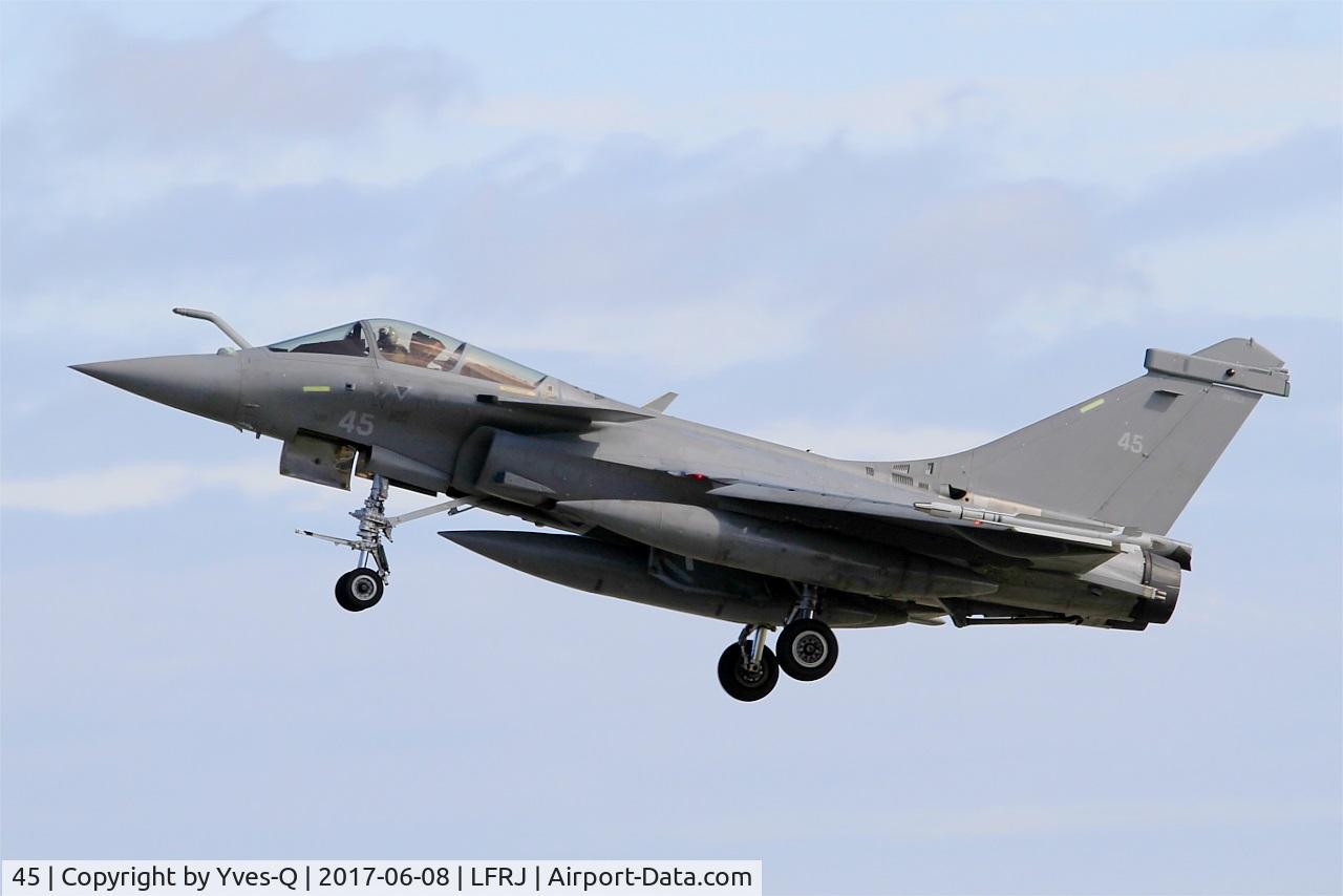 45, 2015 Dassault Rafale M C/N 45, Dassault Rafale M, Take off rwy 26, Landivisiau Naval Air Base (LFRJ) Tiger Meet 2017