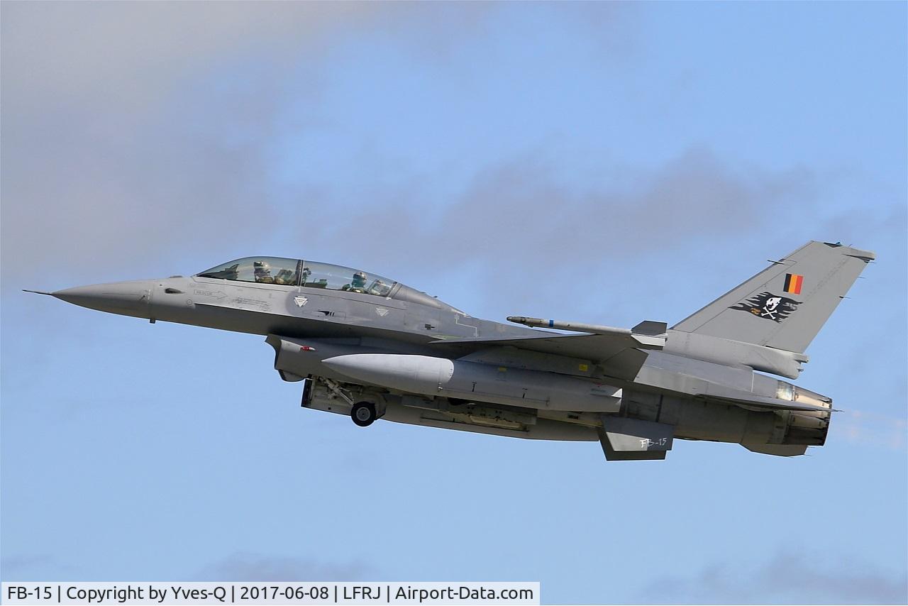 FB-15, General Dynamics F-16BM Fighting Falcon C/N 6J-15, General Dynamics F-16BM Fighting Falcon, Take off rwy 26, Landivisiau Naval Air Base (LFRJ) Tiger Meet 2017