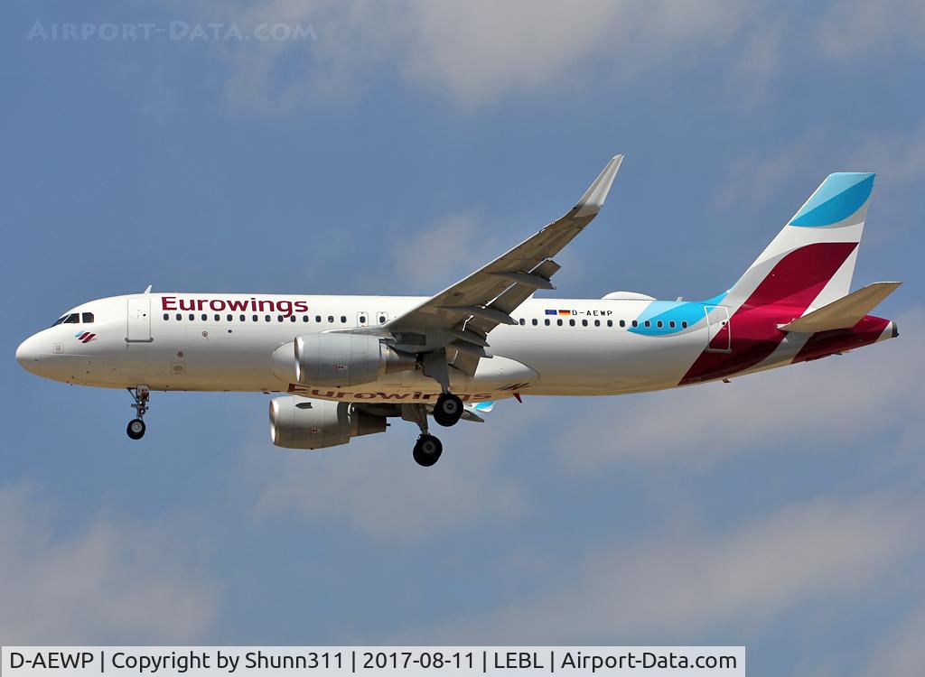 D-AEWP, 2016 Airbus A320-214 C/N 7377, Landing rwy 25R
