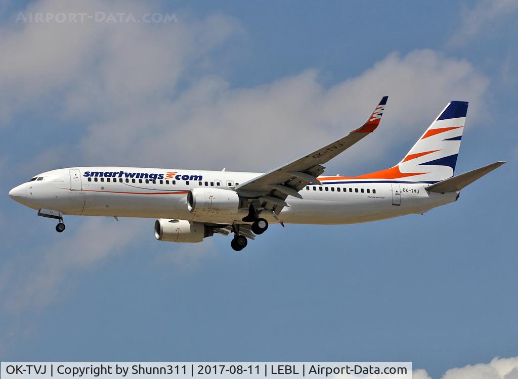 OK-TVJ, 2004 Boeing 737-8Q8 C/N 29351, Landing rwy 25R... was in Travel Sevices c/s