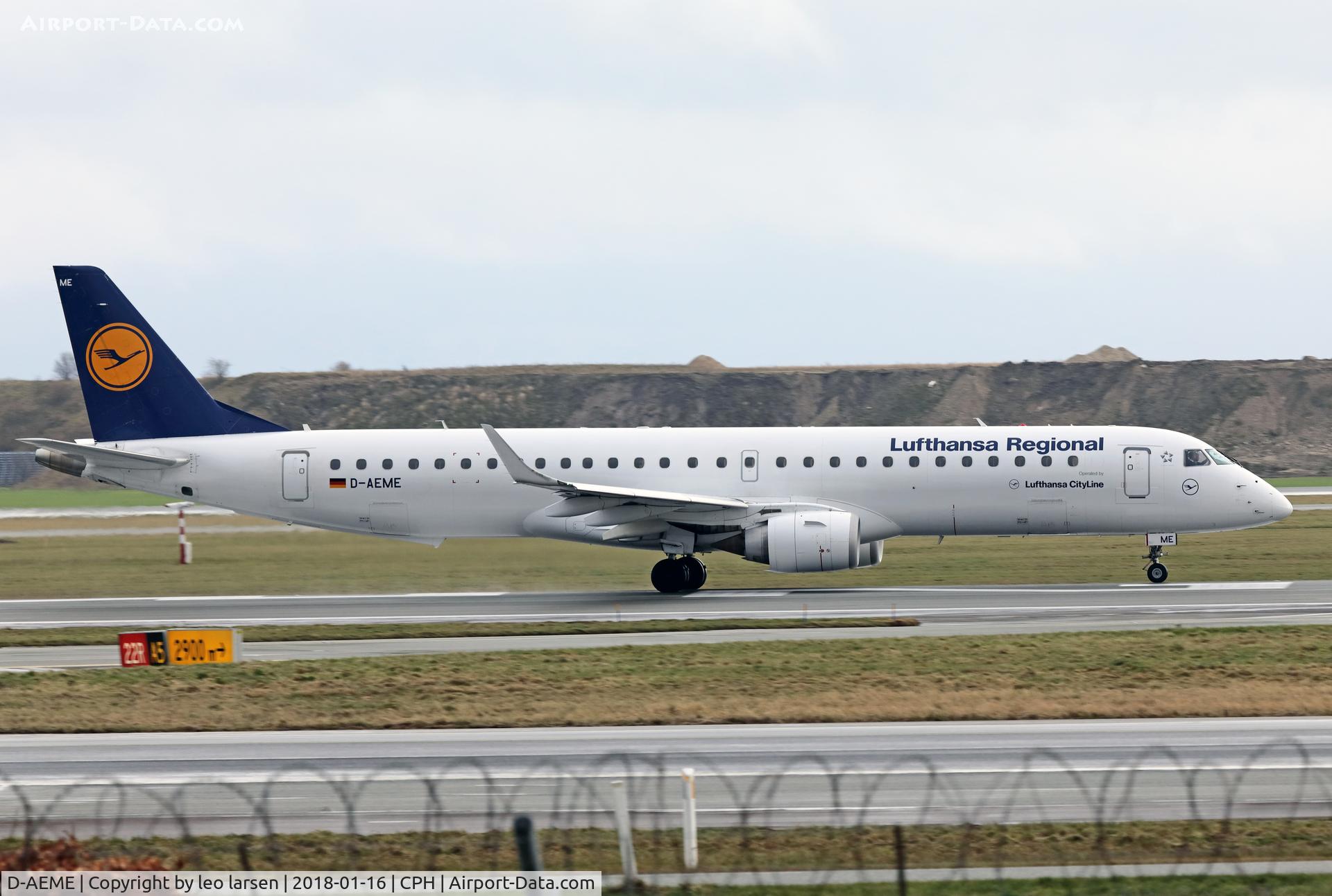 D-AEME, 2009 Embraer 195LR (ERJ-190-200LR) C/N 19000308, Copenhagen 16.1.2018