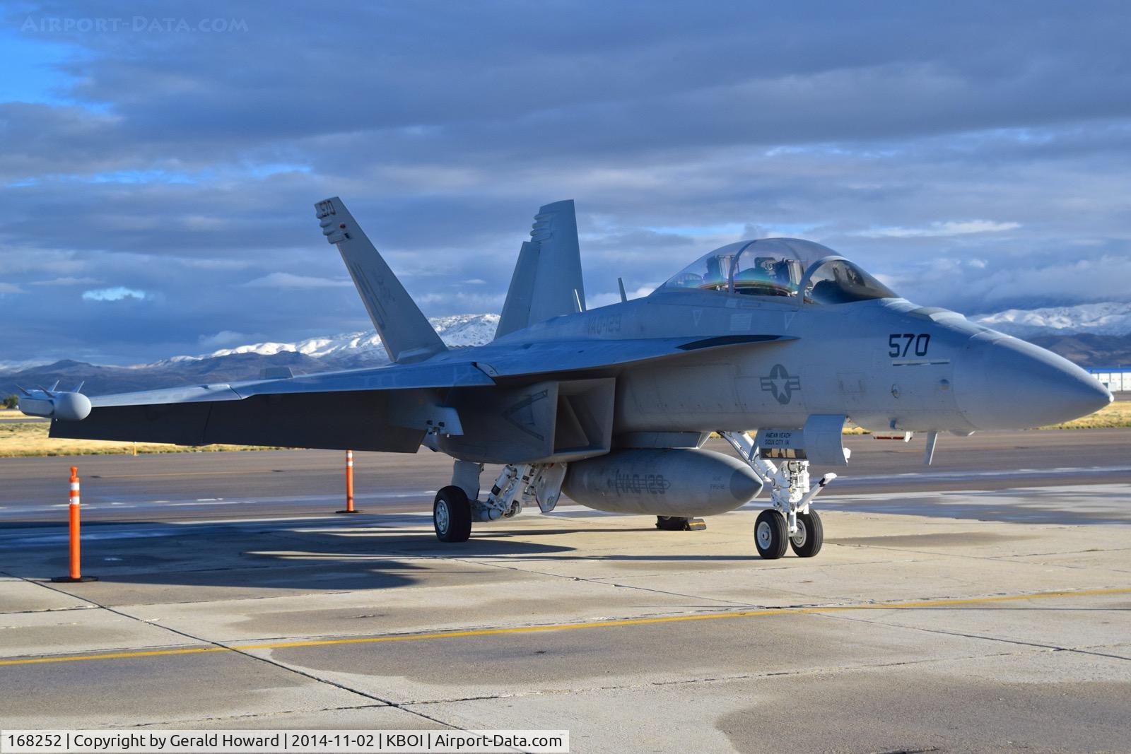 168252, Boeing EA-18G Growler C/N G-34, Parked on the south GA ramp.  VAQ-129 