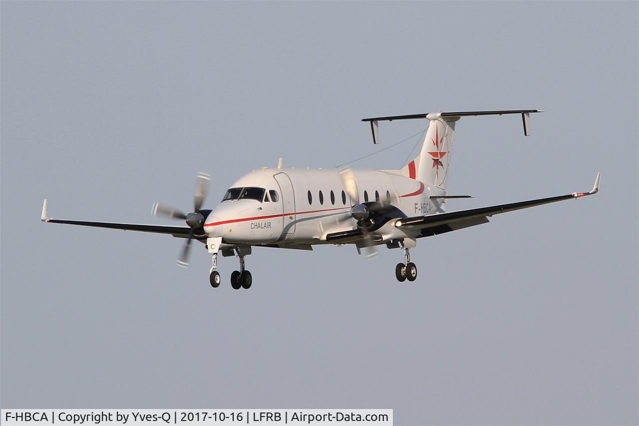 F-HBCA, 1995 Beech 1900D C/N UE-188, Beech 1900D, Short approach rwy 25L, Brest-Bretagne airport (LFRB-BES)