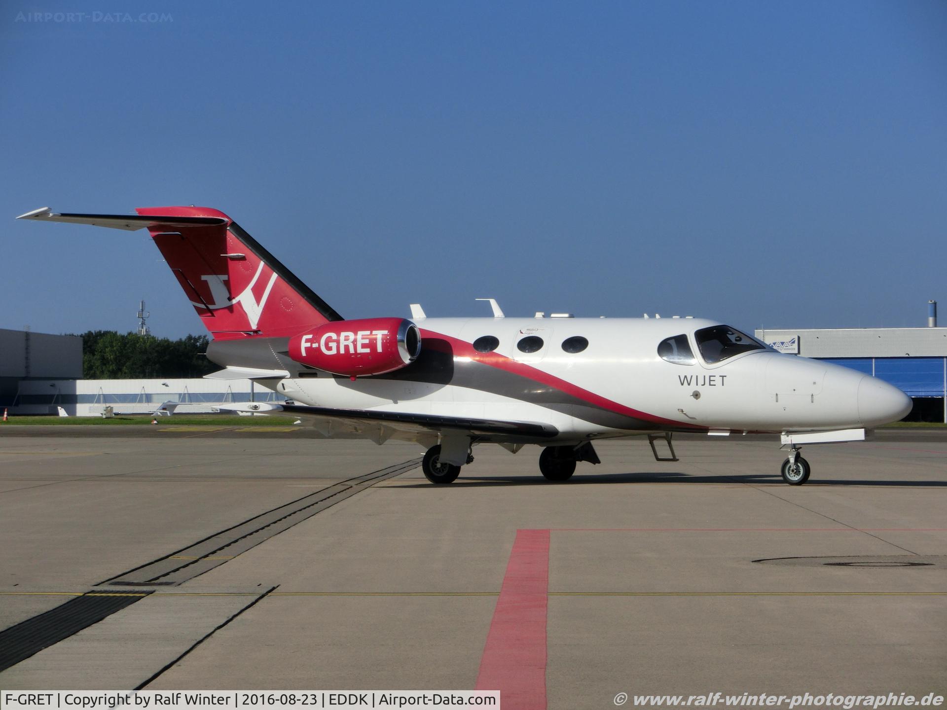 F-GRET, 2008 Cessna 510 Citation Mustang Citation Mustang C/N 510-0141, Cessna 510 Citation Mustang - Jetinvest SASU Paris - 510-0141 - F-GRET - 23.08.2016 - CGN