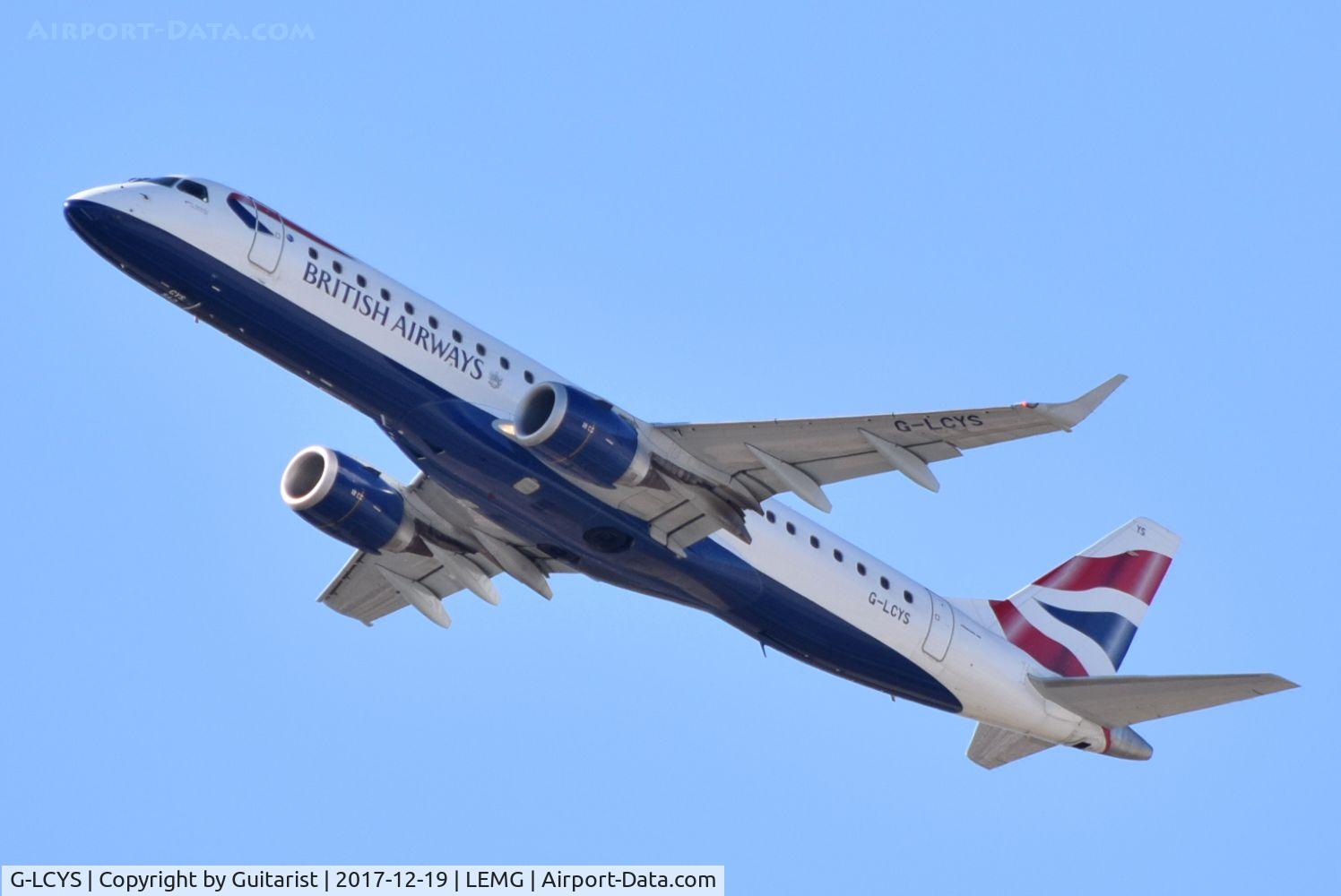 G-LCYS, 2014 Embraer 190SR (ERJ-190-100SR) C/N 19000663, At Malaga