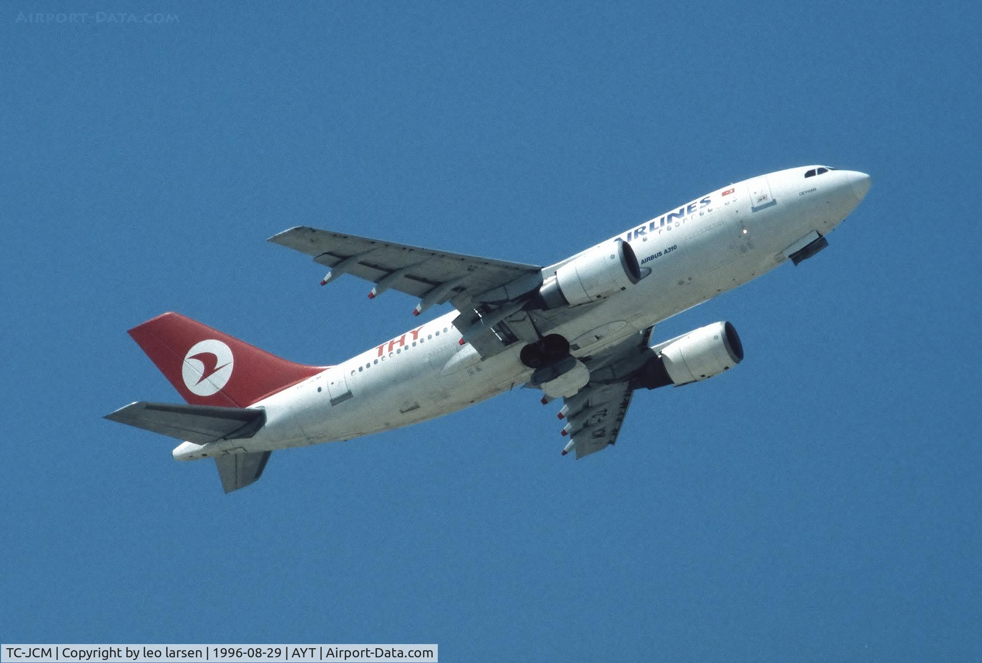 TC-JCM, 1985 Airbus A310-203 C/N 375, Antalya 29.8.1996