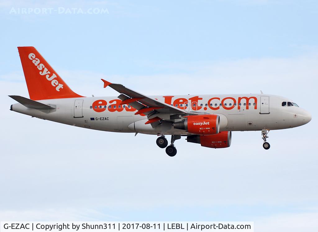 G-EZAC, 2006 Airbus A319-111 C/N 2691, Landing rwy 25R without 'Come on, Let's Fly' titles