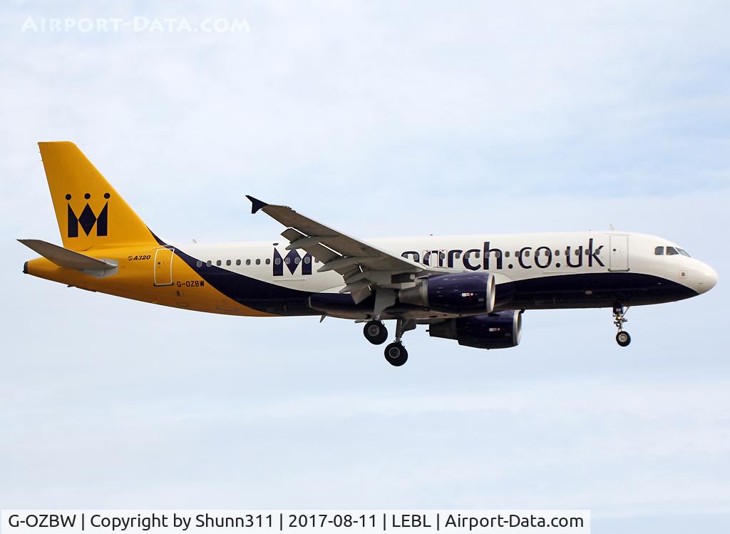 G-OZBW, 2001 Airbus A320-214 C/N 1571, Landing rwy 25R