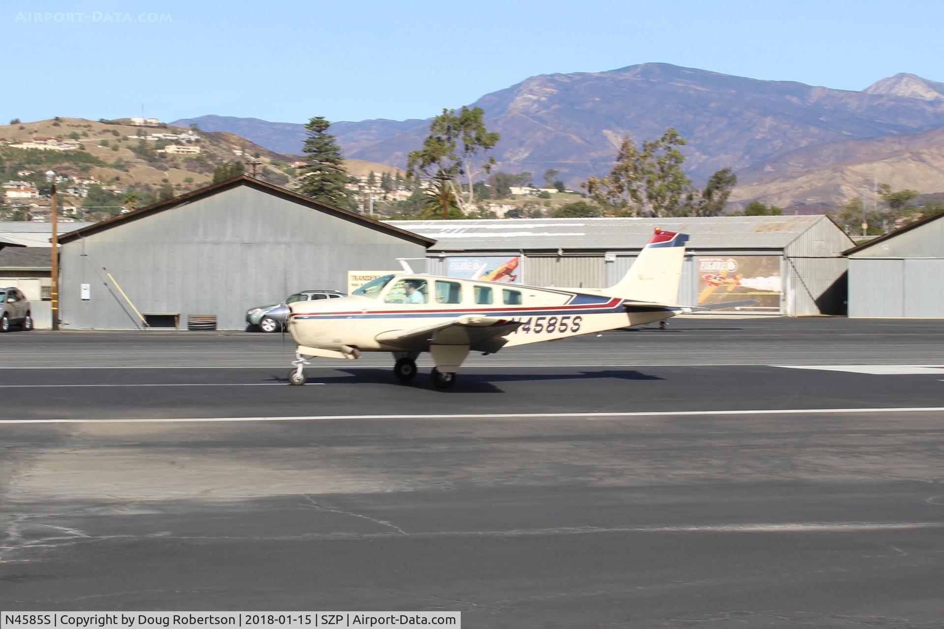N4585S, 1975 Beech A36 Bonanza 36 C/N E-752, 1975 Beech A36 BONANZA, Continental IO-520 285 Hp, takeoff roll Rwy 22