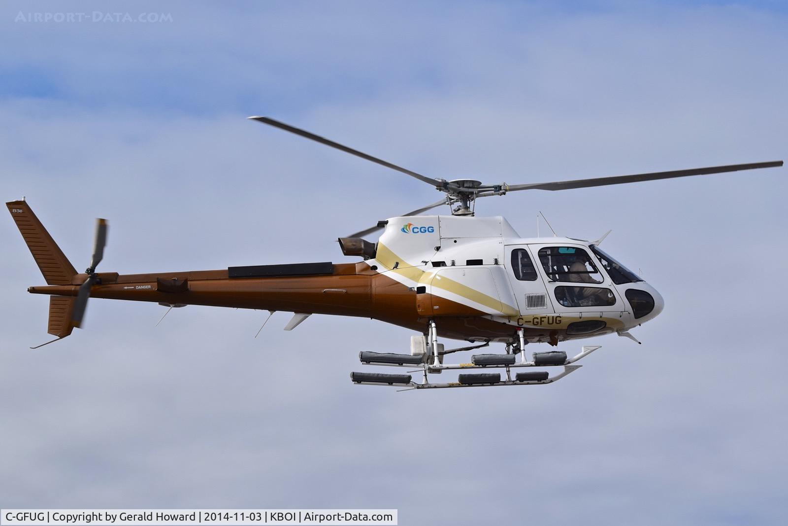 C-GFUG, 2011 Aerospatiale AS-350B-3 Ecureuil C/N 7311, Flying over the runways.