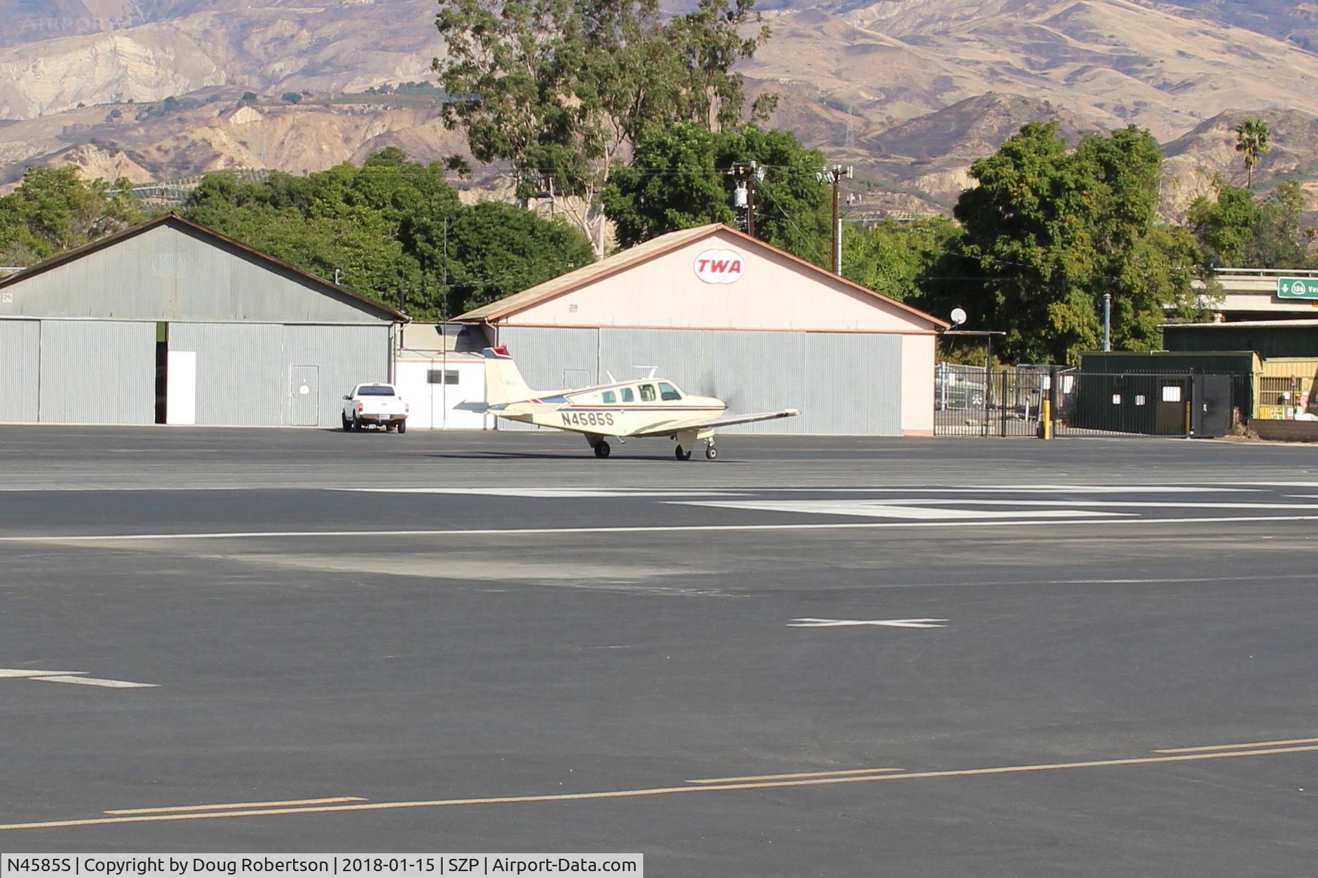 N4585S, 1975 Beech A36 Bonanza 36 C/N E-752, 1975 Beech A36 BONANZA, Continental IO-520 285 Hp, taxi to Rwy 22