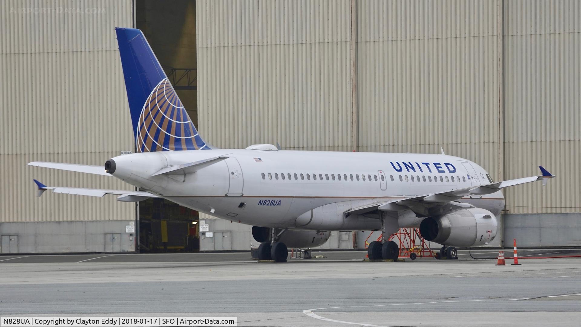 N828UA, 1999 Airbus A319-131 C/N 1031, SFO 2018.