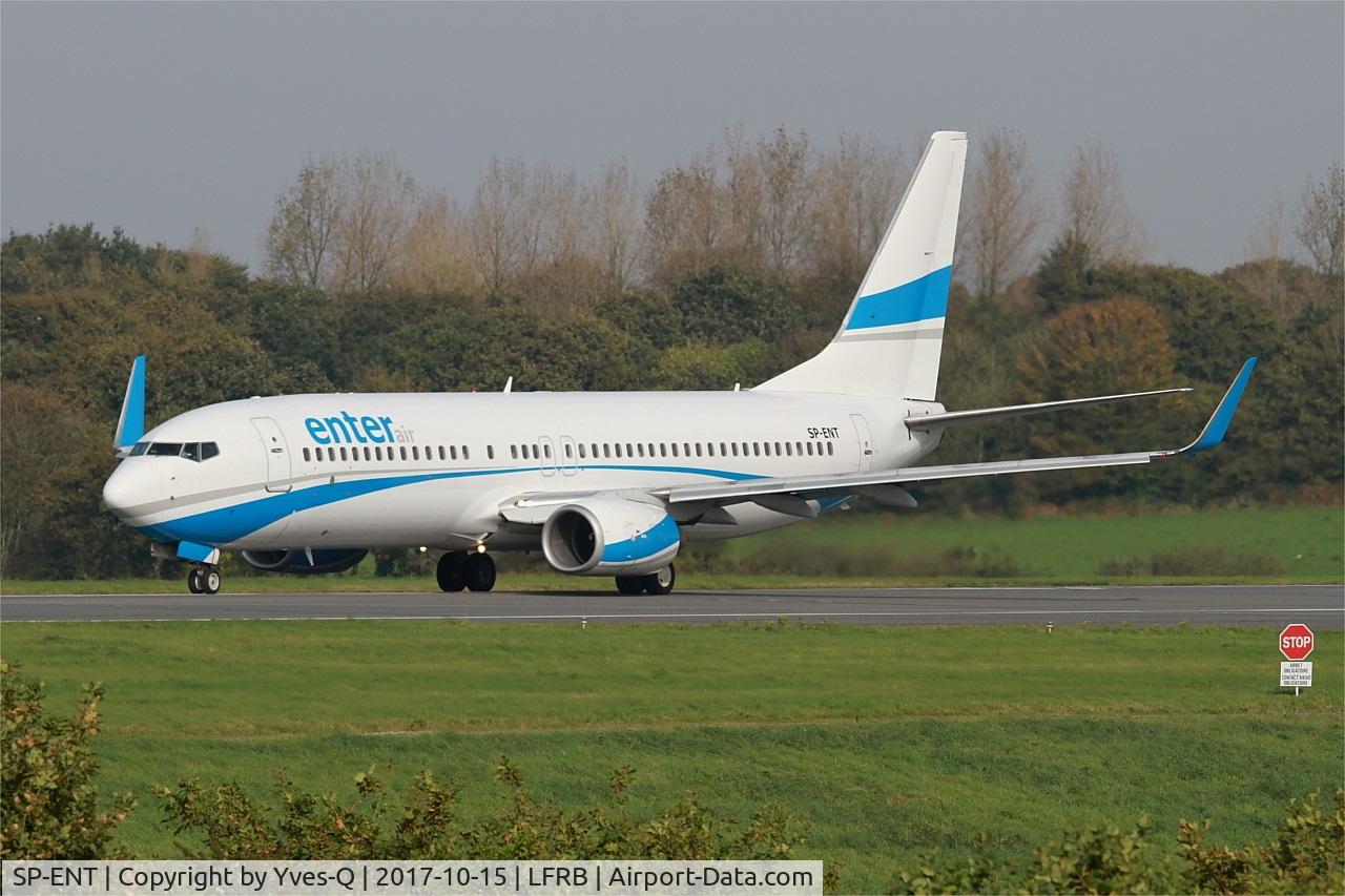 SP-ENT, 2000 Boeing 737-8AS C/N 29926, Boeing 737-8AS, Take off run rwy 25L, Brest-Bretagne airport (LFRB-BES)