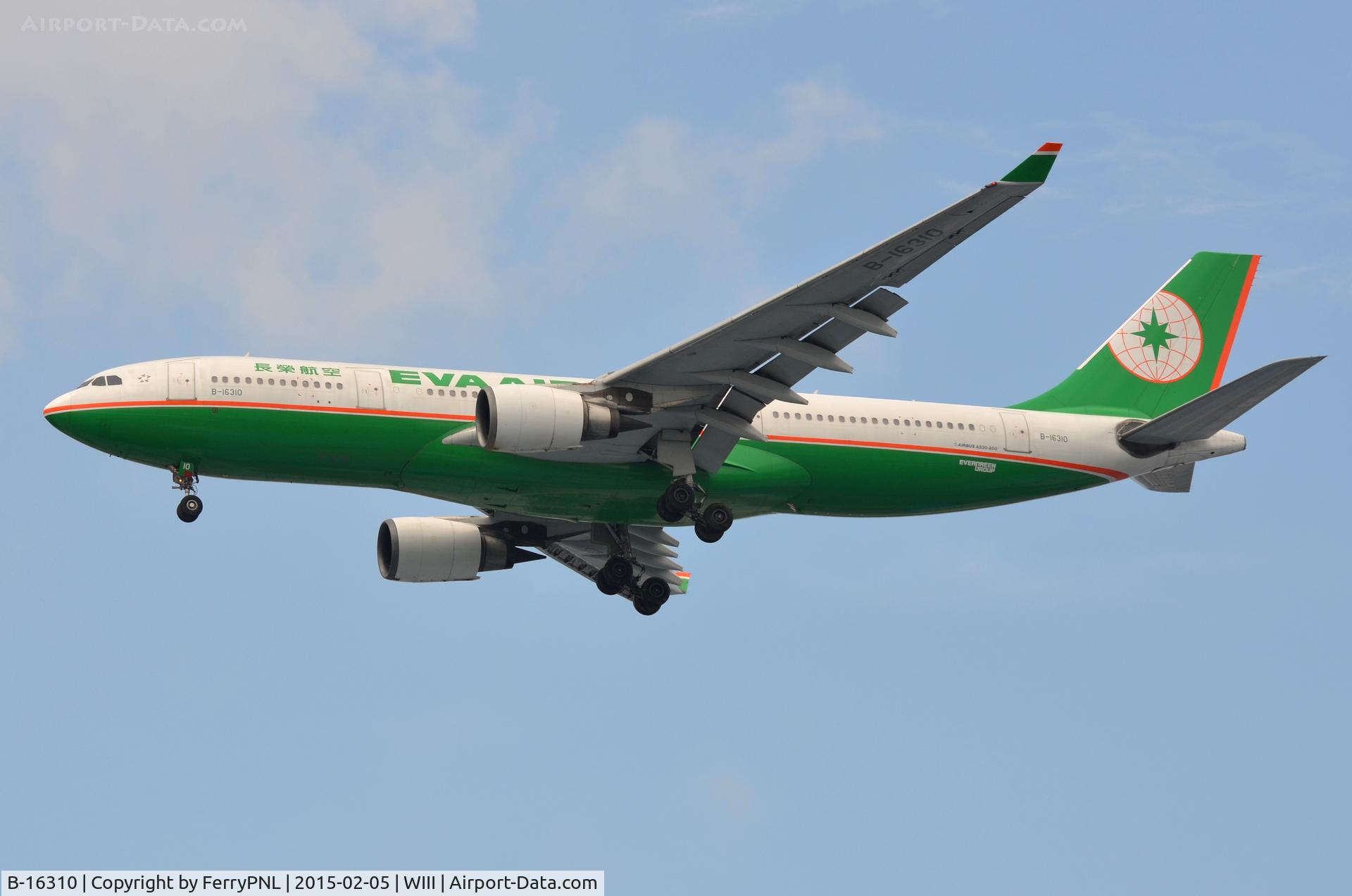 B-16310, 2005 Airbus A330-203 C/N 678, EVA A332 on short final to CGK