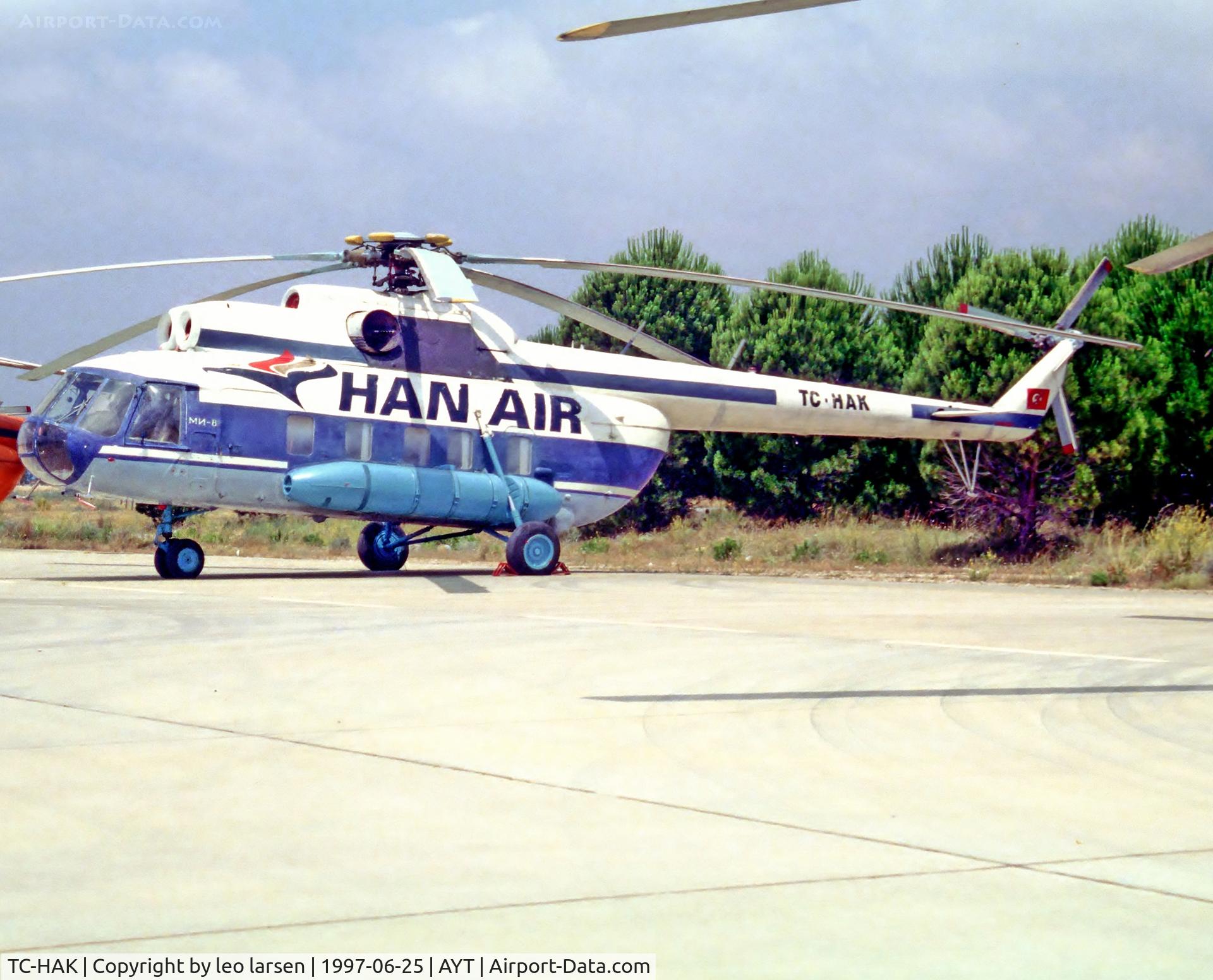 TC-HAK, 1981 MIL Mi-8P C/N 80 27, Antalya 25.6.1997