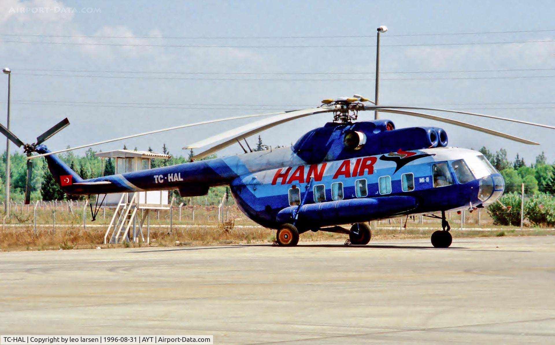TC-HAL, 1993 Mil Mi-8P Hip C/N 59 66, Antalya 31.8.1996