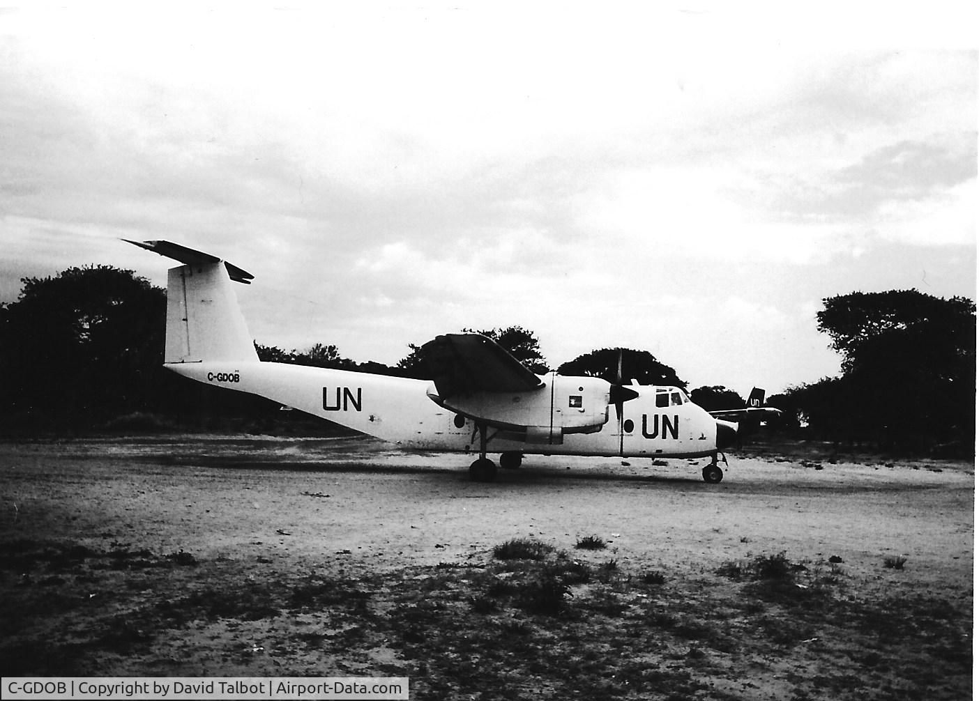 C-GDOB, 1980 De Havilland Canada DHC-5D Buffalo C/N 108, Under contract to UNICEF's Operation Lifeline Sudan 1993.  Photo taken at Ayod, S Sudan