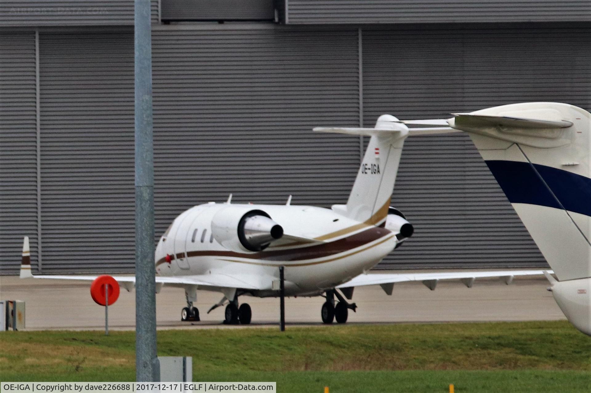OE-IGA, 2016 Bombardier Challenger 650 (CL-600-2B16) C/N 6070, OE IGA on TAG Aviation ramp at farnborough