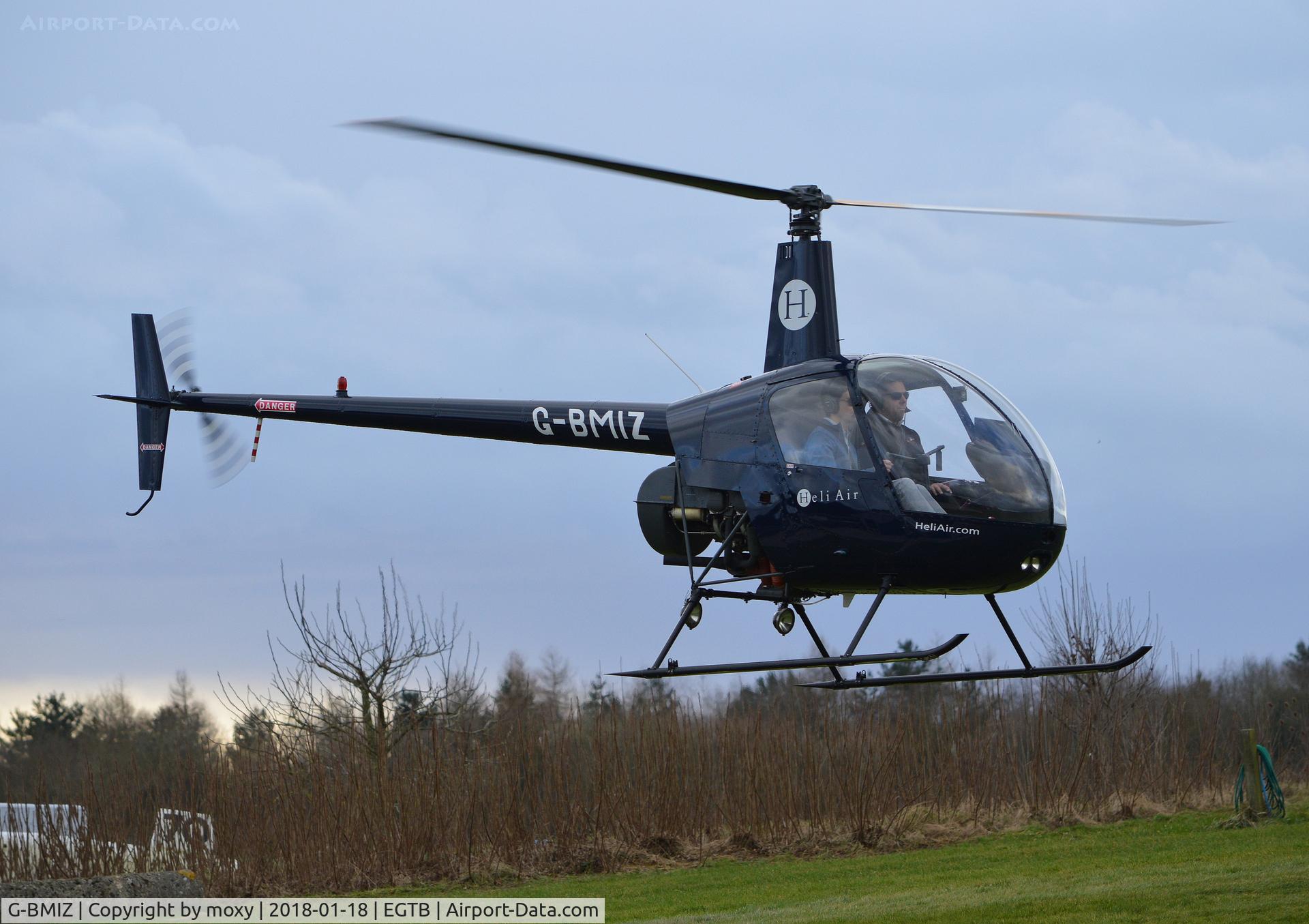 G-BMIZ, 1985 Robinson R22 Beta C/N 0505, Robinson R22 Beta at Wycombe Air Park. Ex OO-VCE