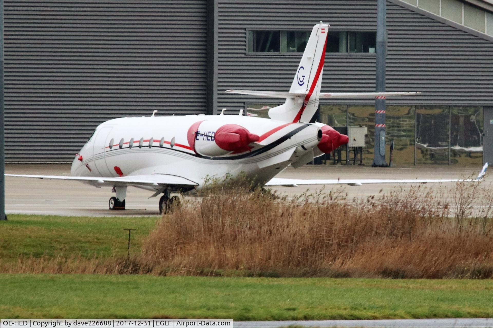 OE-HED, 2007 Gulfstream Aerospace G200 C/N 163, Avcon Jet Gulfsream G200 staying overnight on TAGs ramp at farnborough