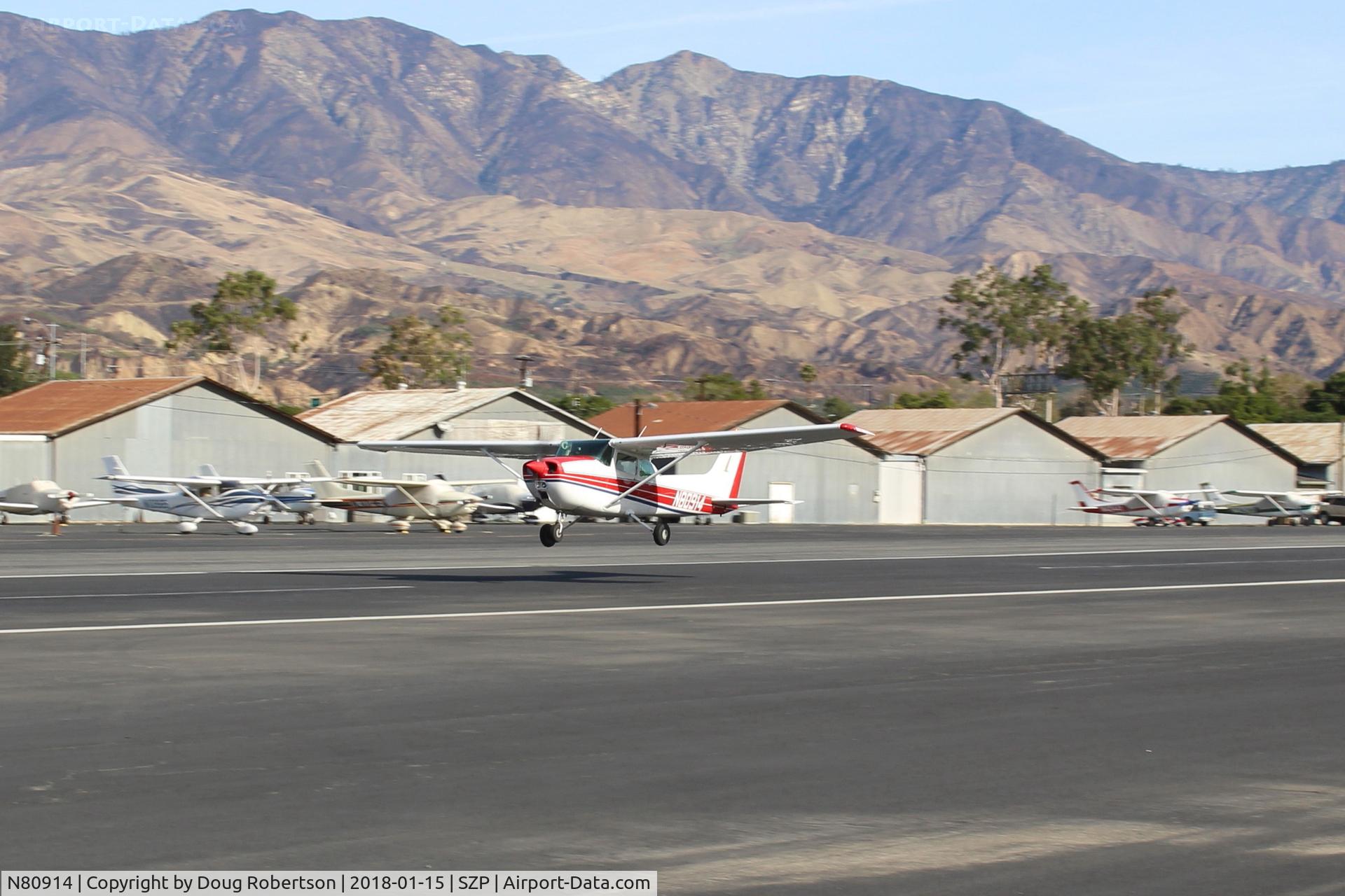 N80914, 1976 Cessna 172M C/N 17266799, 1976 Cessna 172M SKYHAWK, Lycoming O-320-E2D 150 Hp, landing Rwy 22