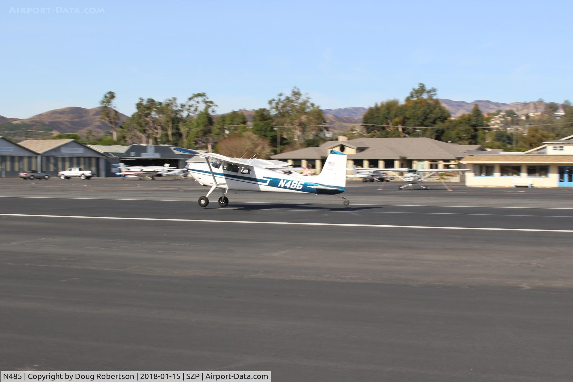 N485, 1959 Cessna 180B C/N 50595, 1959 Cessna 180B, Continental O-470 230 Hp, takeoff roll Rwy 22
