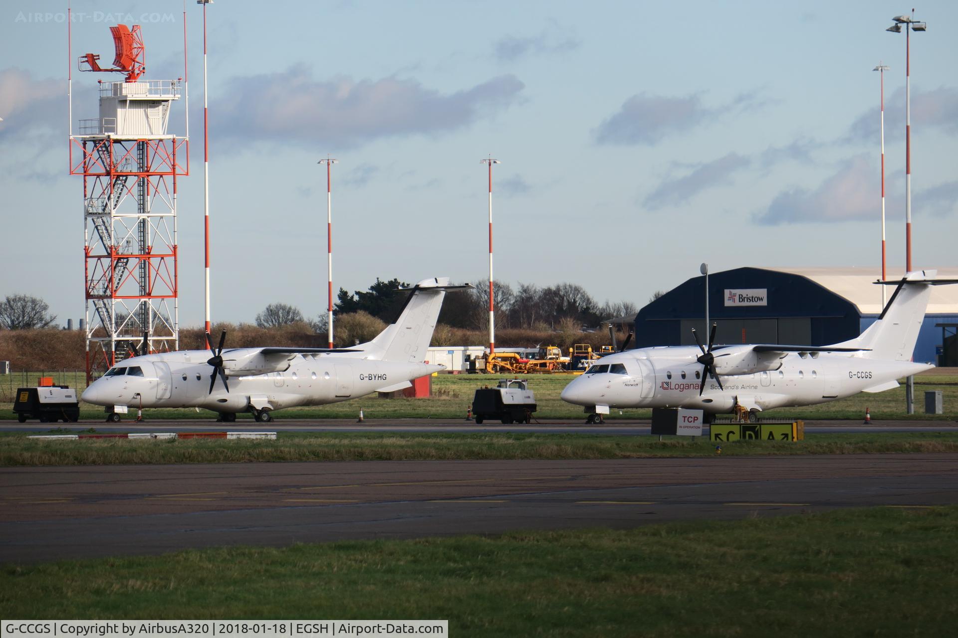 G-CCGS, 1998 Dornier 328-100 C/N 3101, Loganair Dornier fleet G-BYHG & G-CCGS, parked up on stand 7.