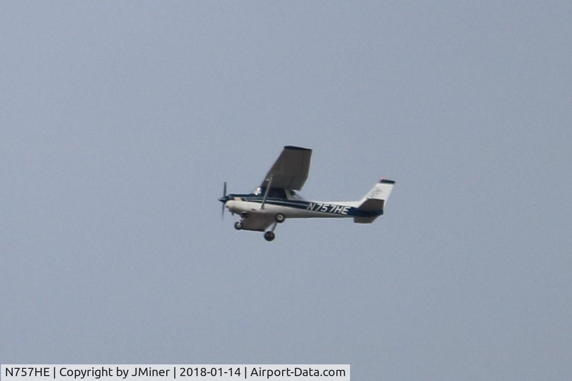 N757HE, 1977 Cessna 152 C/N 15279746, Flying over Elgin IL.