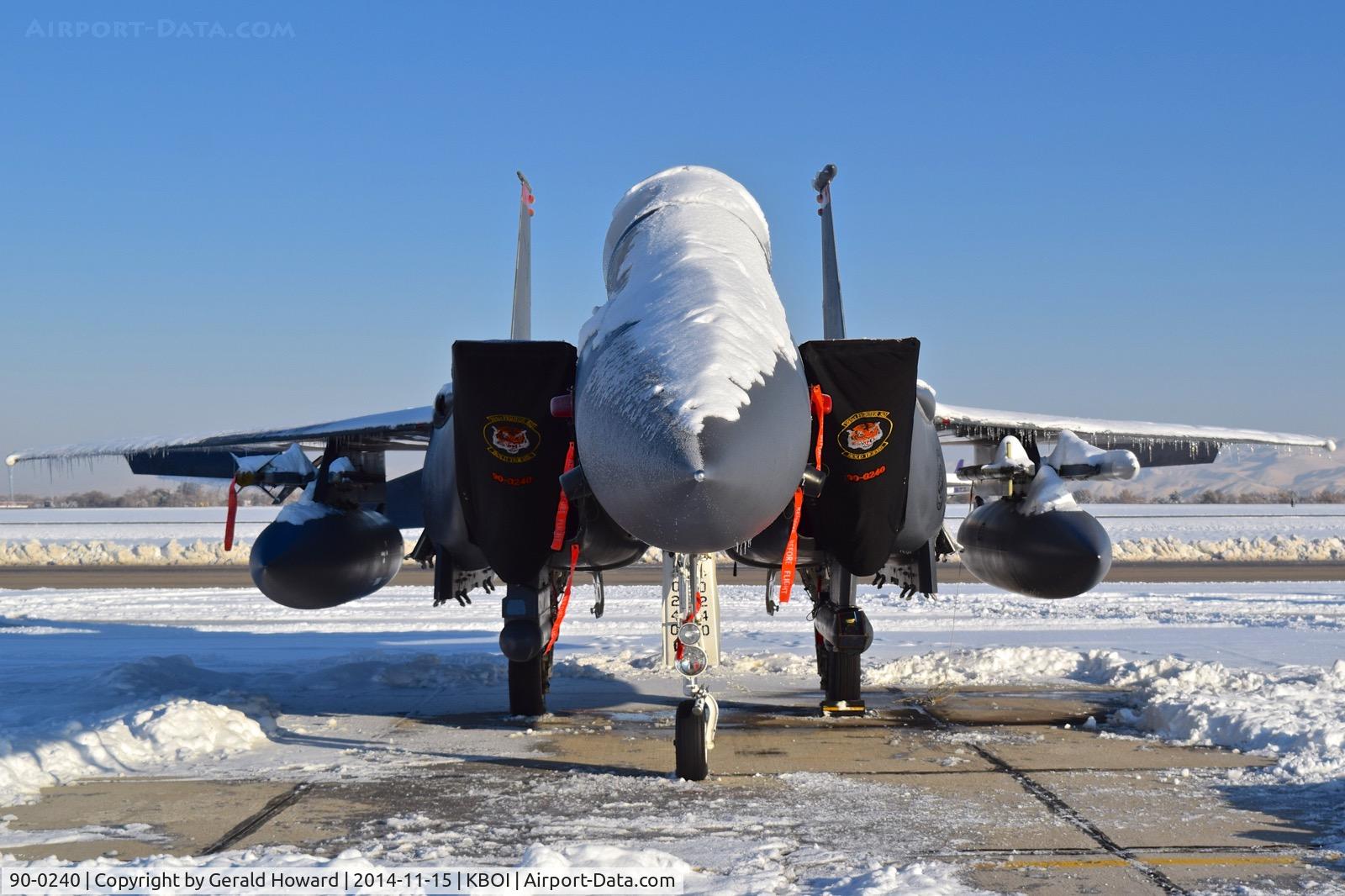 90-0240, 1990 McDonnell Douglas F-15E Strike Eagle C/N 1173/E143, 391st Fighter Sq.“Bold Tigers”, 366th Fighter Wing, Mountain Home AFB, Idaho.