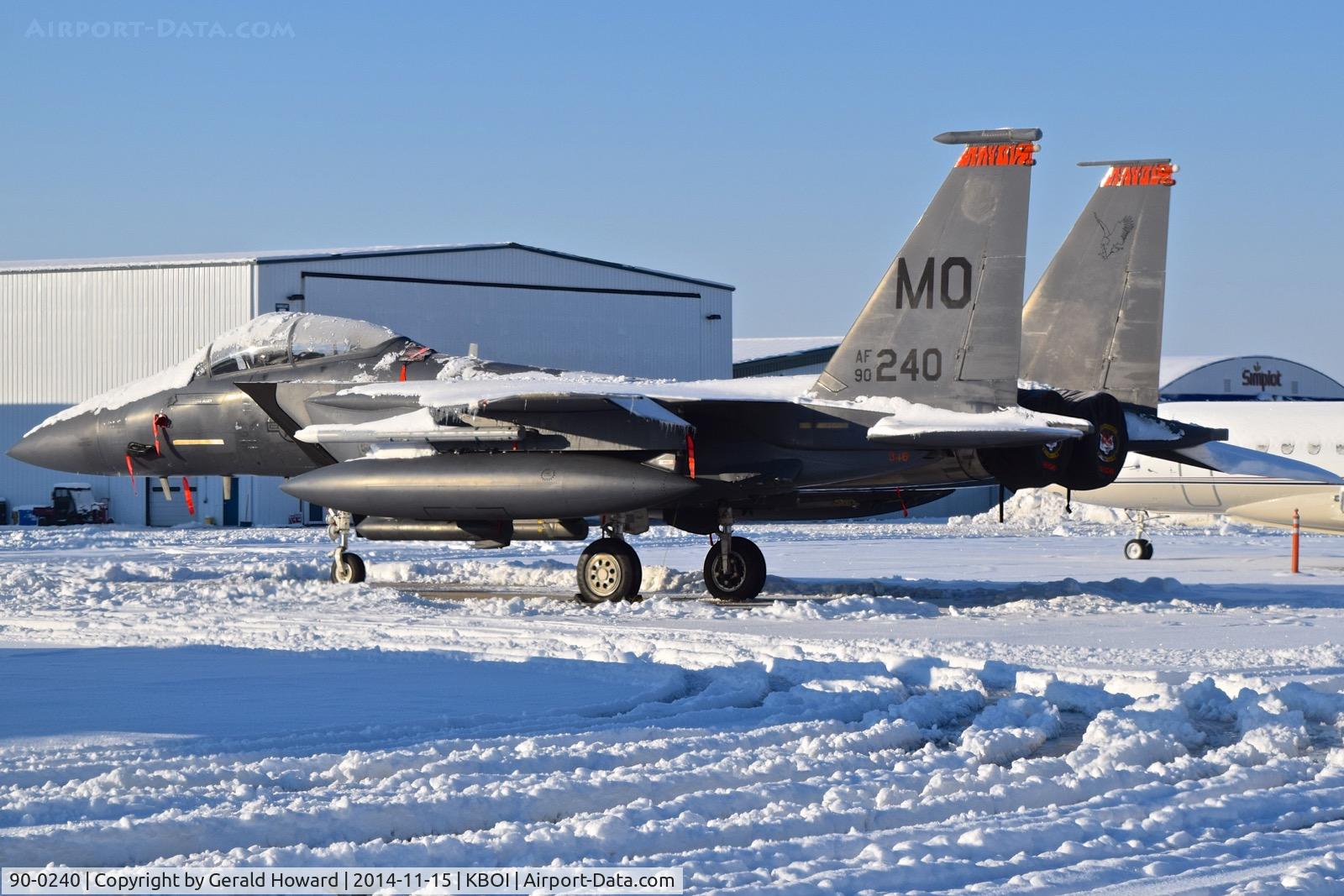 90-0240, 1990 McDonnell Douglas F-15E Strike Eagle C/N 1173/E143, 391st Fighter Sq.“Bold Tigers”, 366th Fighter Wing, Mountain Home AFB, Idaho.