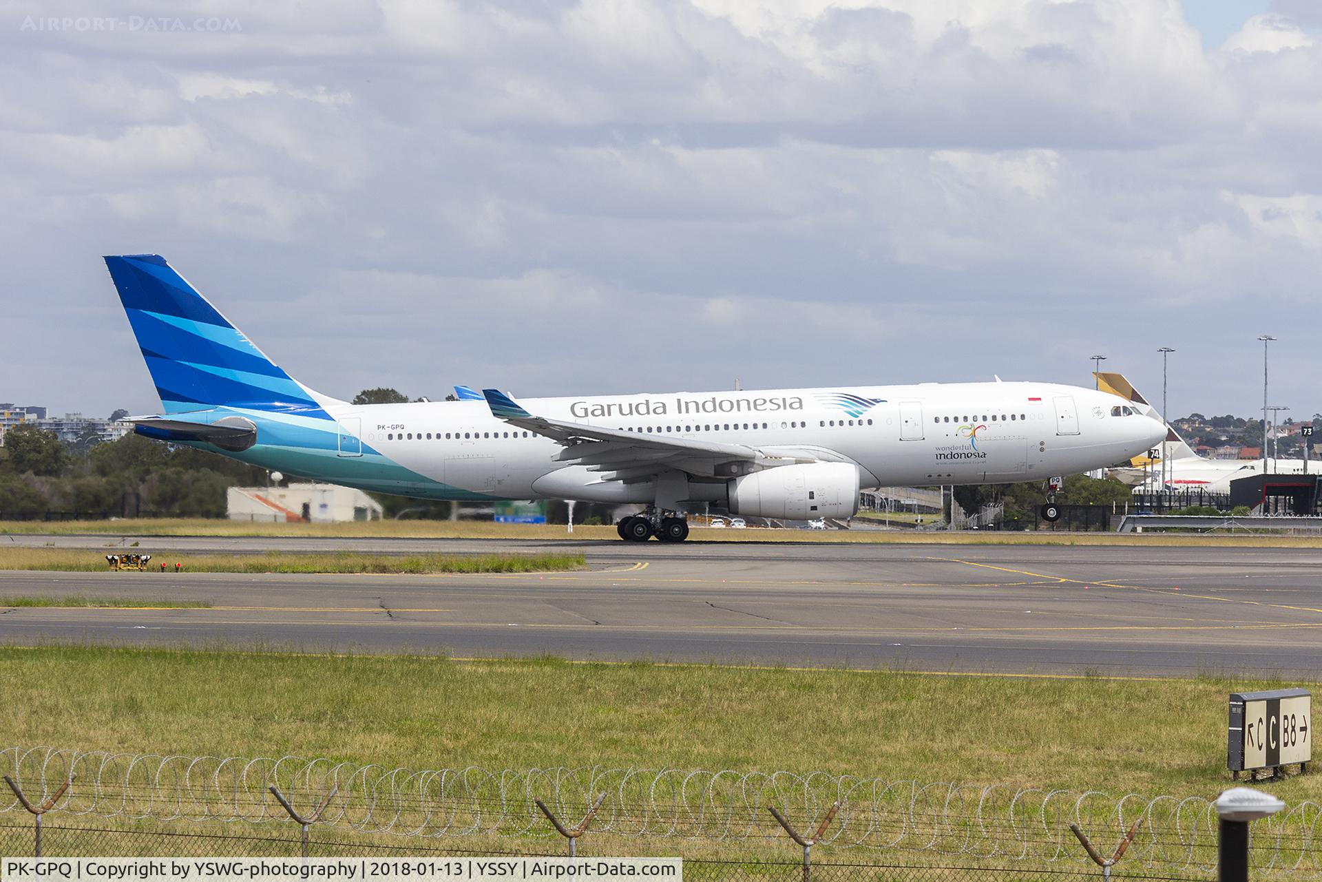 PK-GPQ, 2013 Airbus A330-243 C/N 1410, Garuda Indonesia (PK-GPQ) Airbus A330-243 departing Sydney Airport