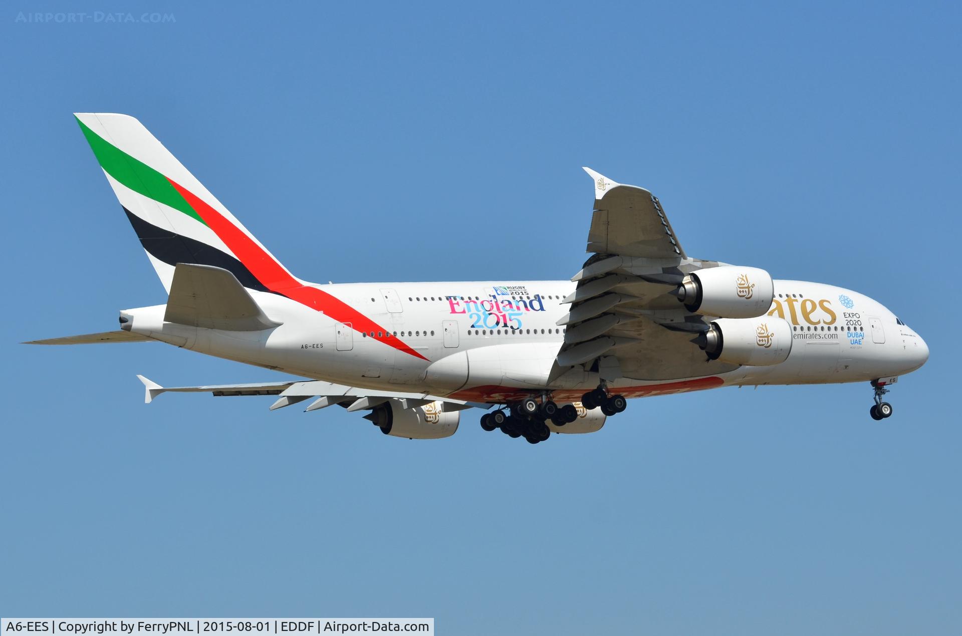 A6-EES, 2013 Airbus A380-861 C/N 140, Emirates A388 landing in FRA