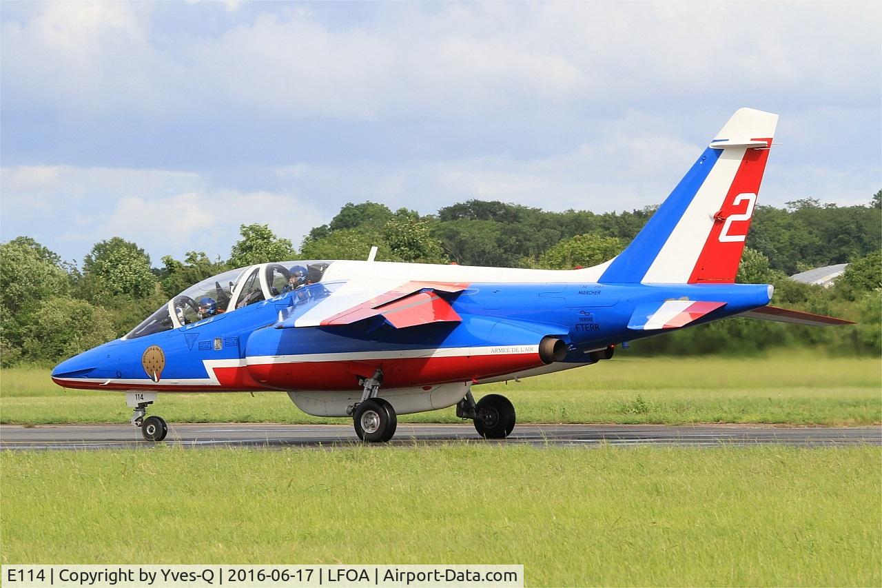 E114, Dassault-Dornier Alpha Jet E C/N E114, Dassault-Dornier Alpha Jet E (F-TERR), Athos 02 of Patrouille de France 2016, Avord Air Base 702 (LFOA) Open day 2016